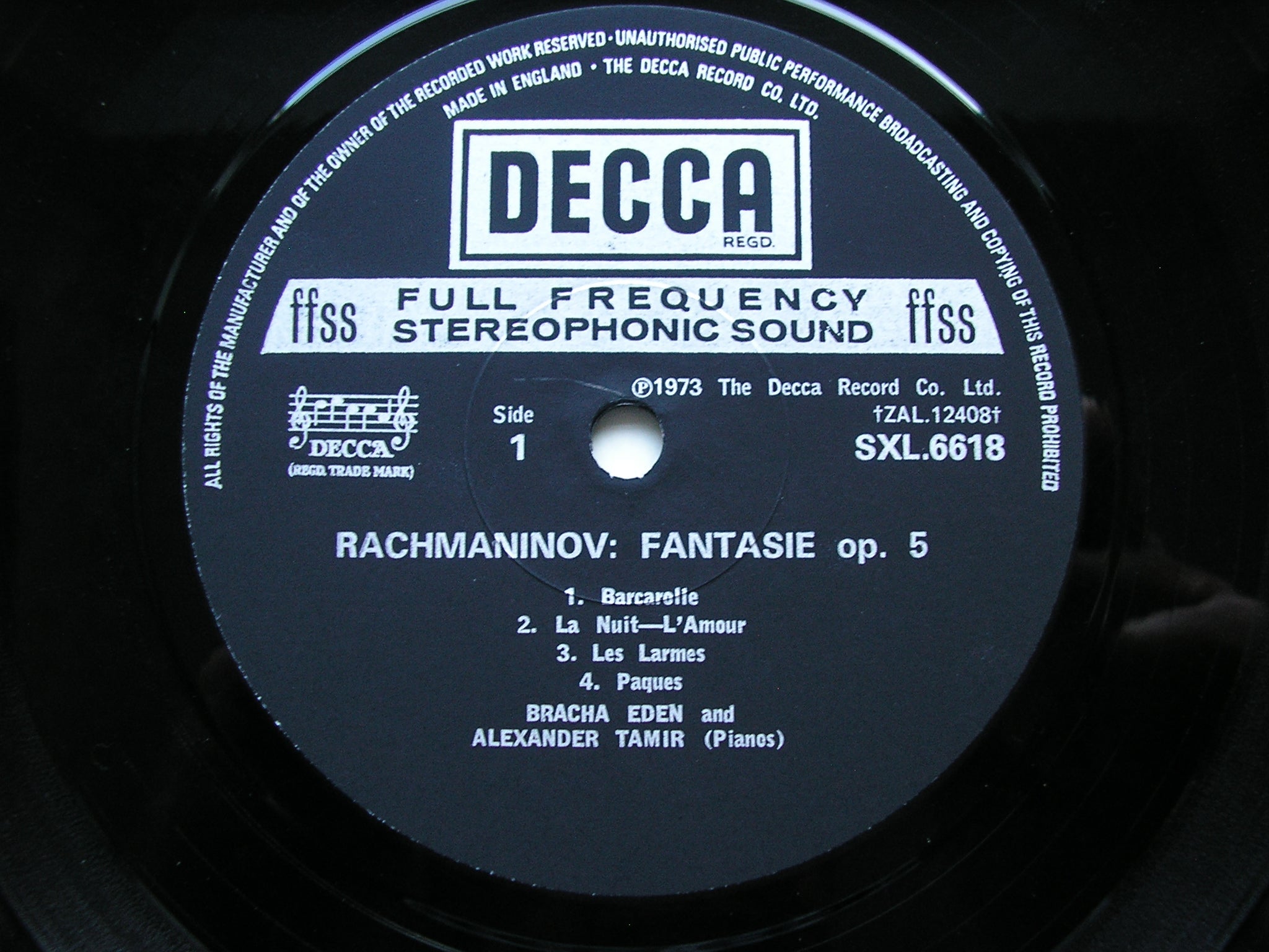 RACHMANINOV: MUSIC FOR TWO PIANOS      EDEN & TAMIR      SXL 6618