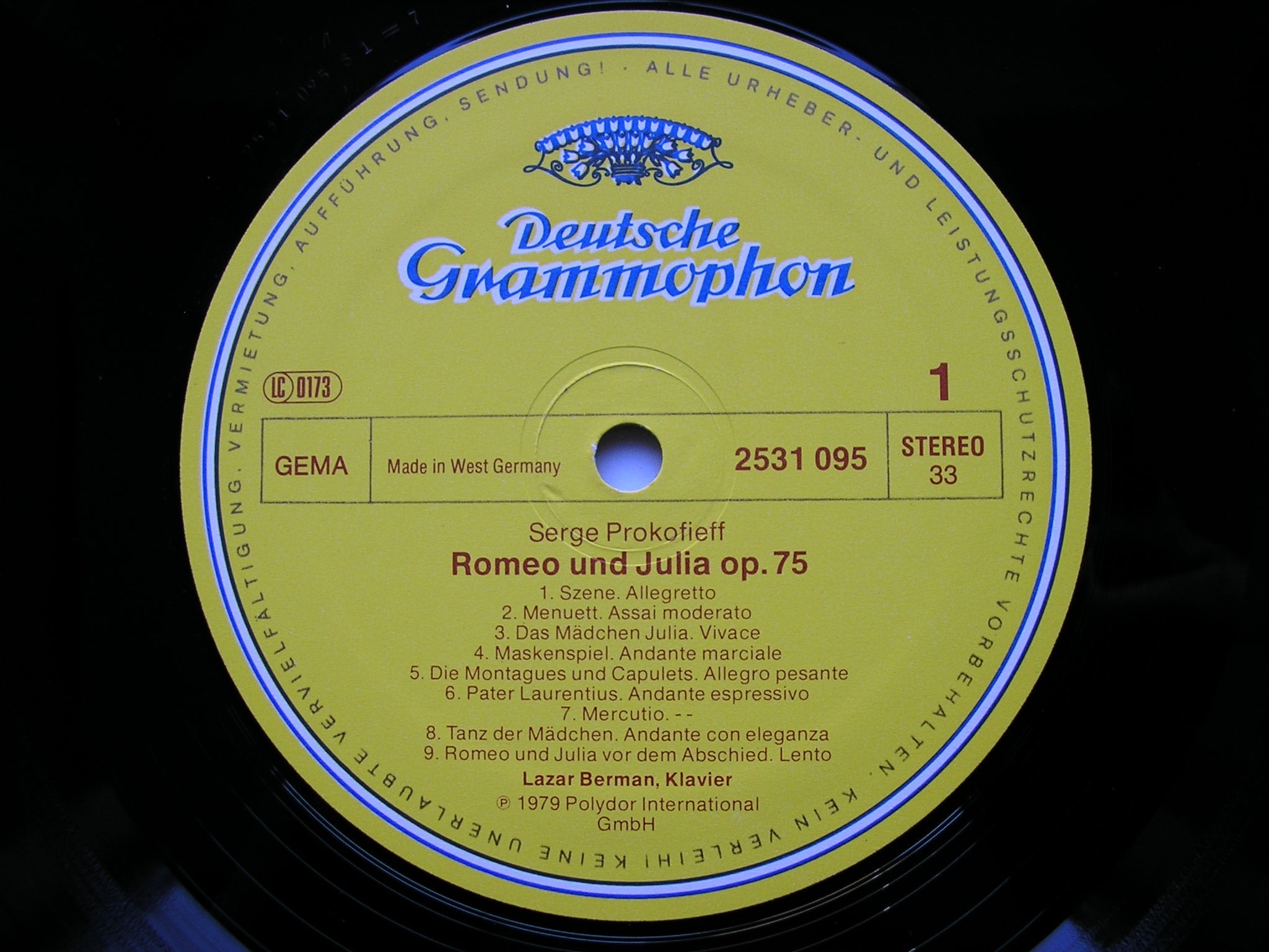 PROKOFIEV: PIANO SONATA No. 2 / ROMEO & JULIET Op. 75      LAZAR BERMAN      2531 095