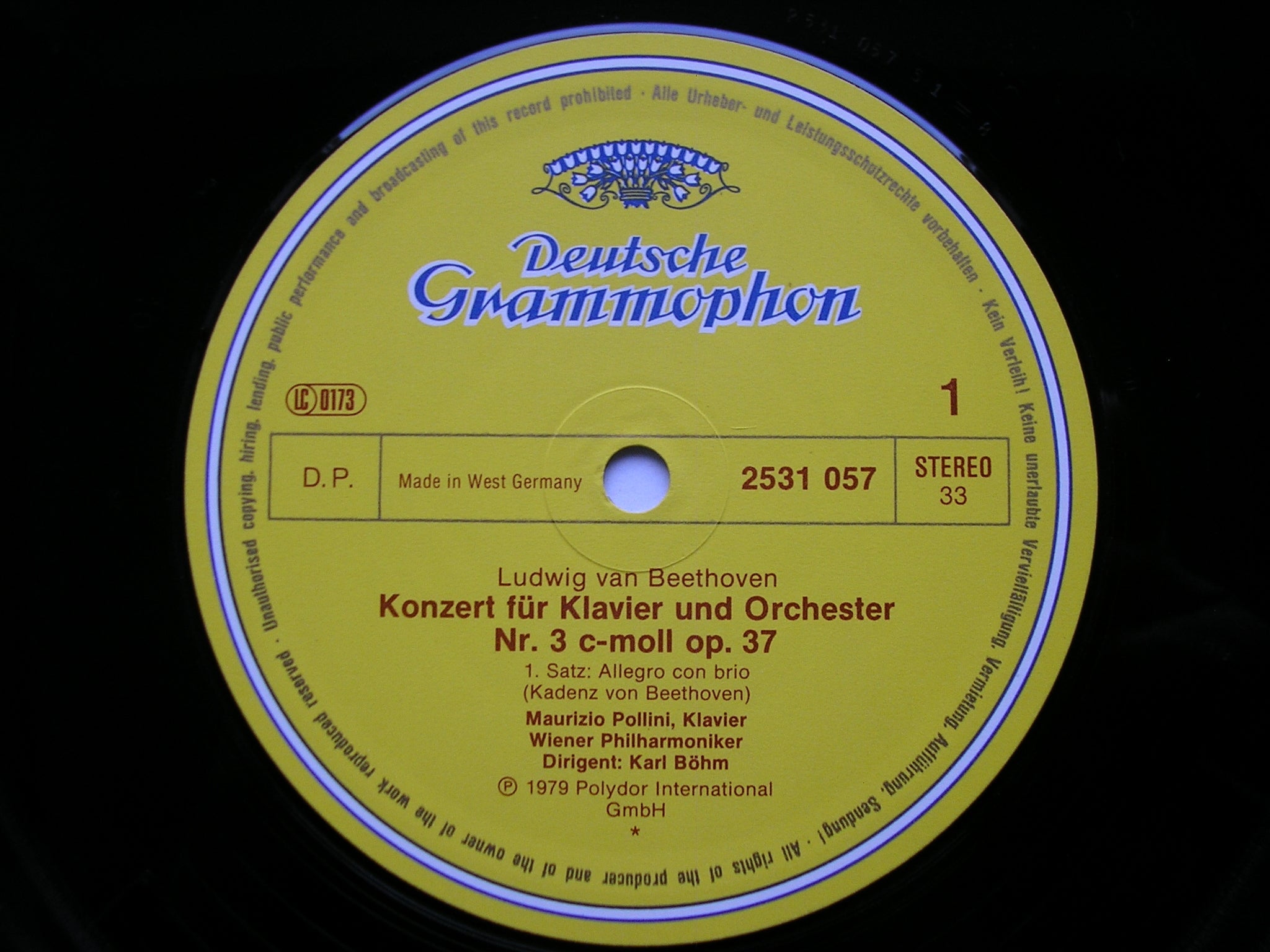 BEETHOVEN: PIANO CONCERTO No. 3    POLLINI / VIENNA PHILHARMONIC / BOHM    2531 057