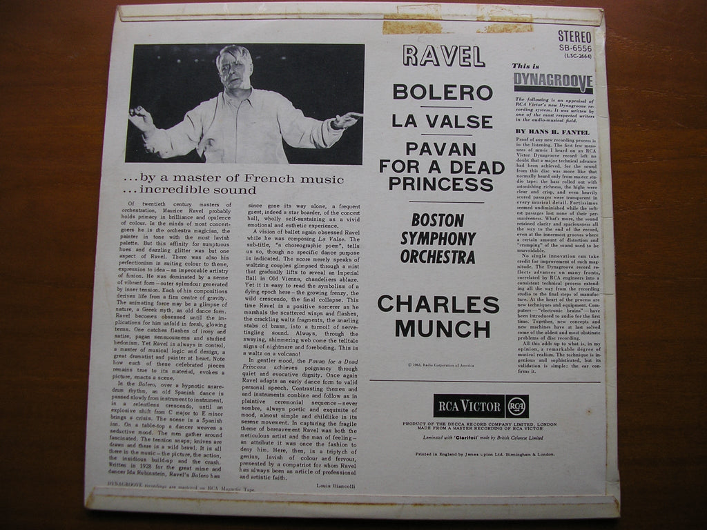 RAVEL: BOLERO / LA VALSE / PAVAN      MUNCH / BOSTON SYMPHONY     SB 6556