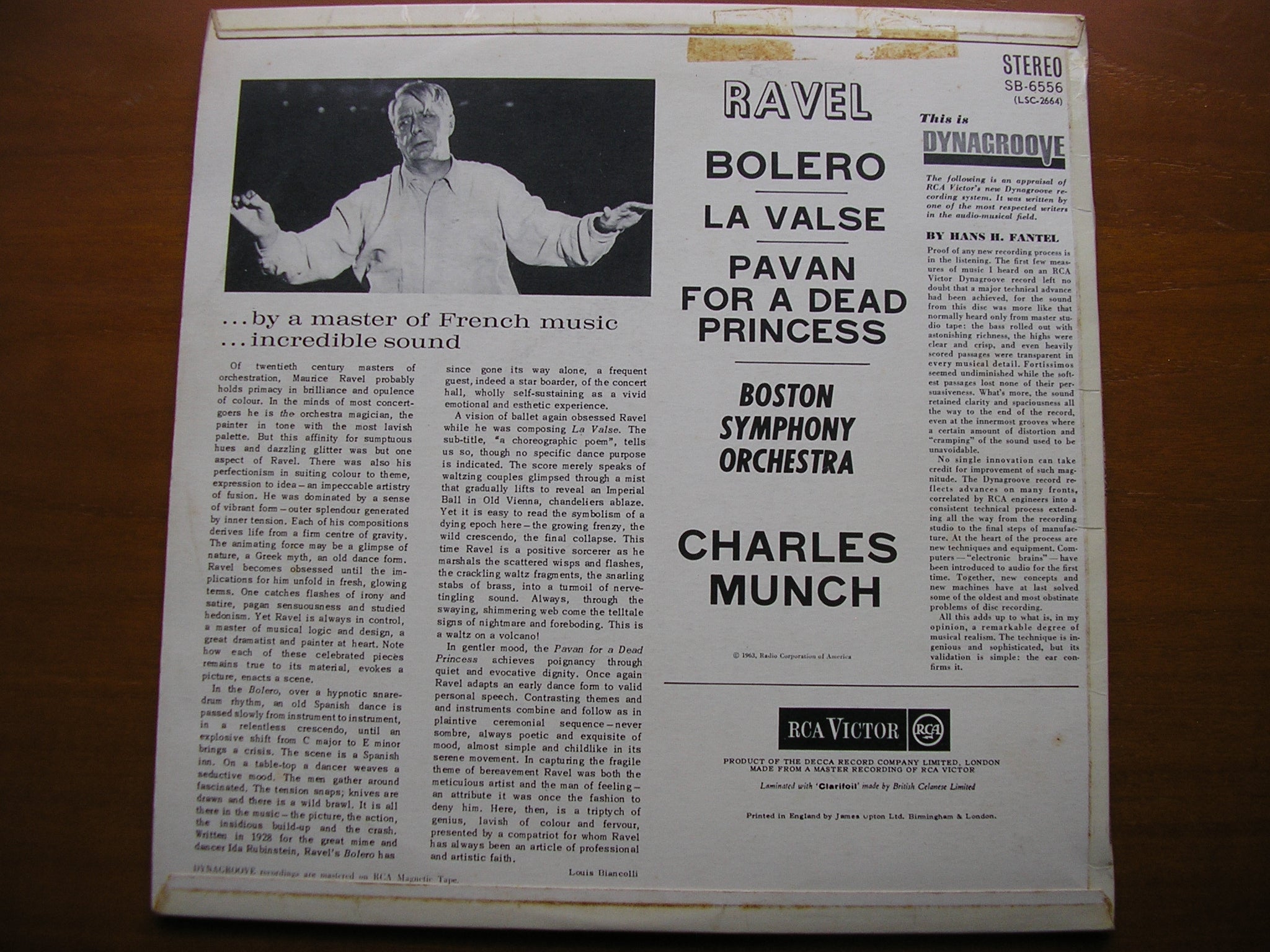 RAVEL: BOLERO / LA VALSE / PAVAN      MUNCH / BOSTON SYMPHONY     SB 6556
