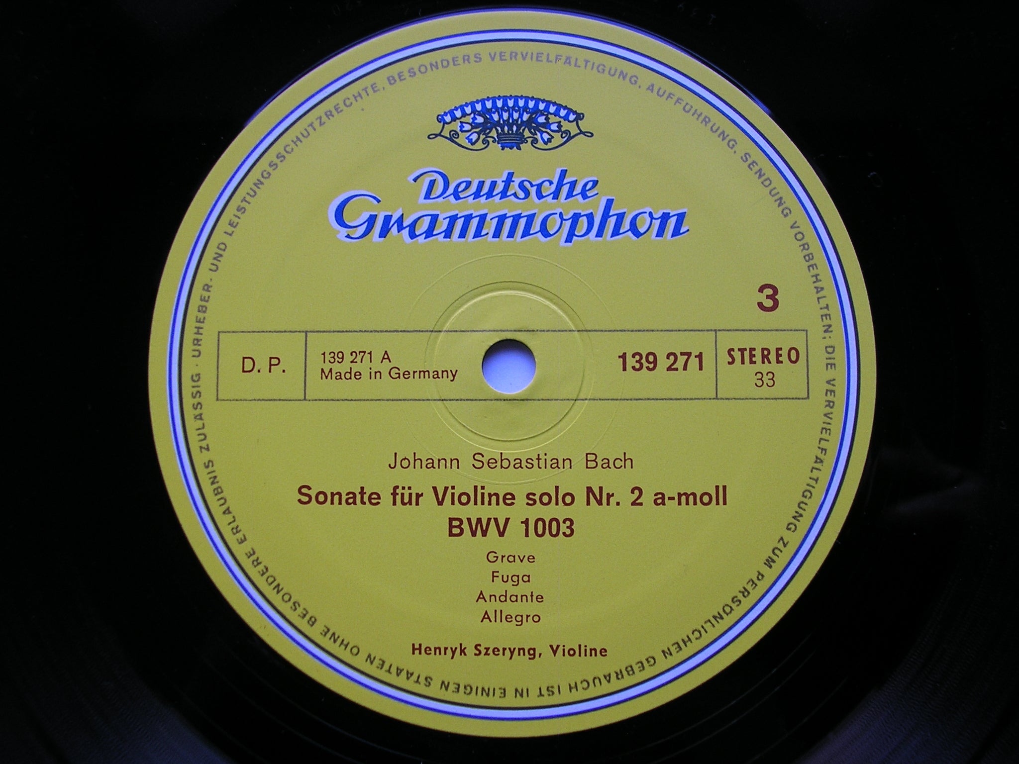 BACH: UNACCOMPANIED SONATAS & PARTITAS      HENRYK SZERYNG      3LP      2709 028