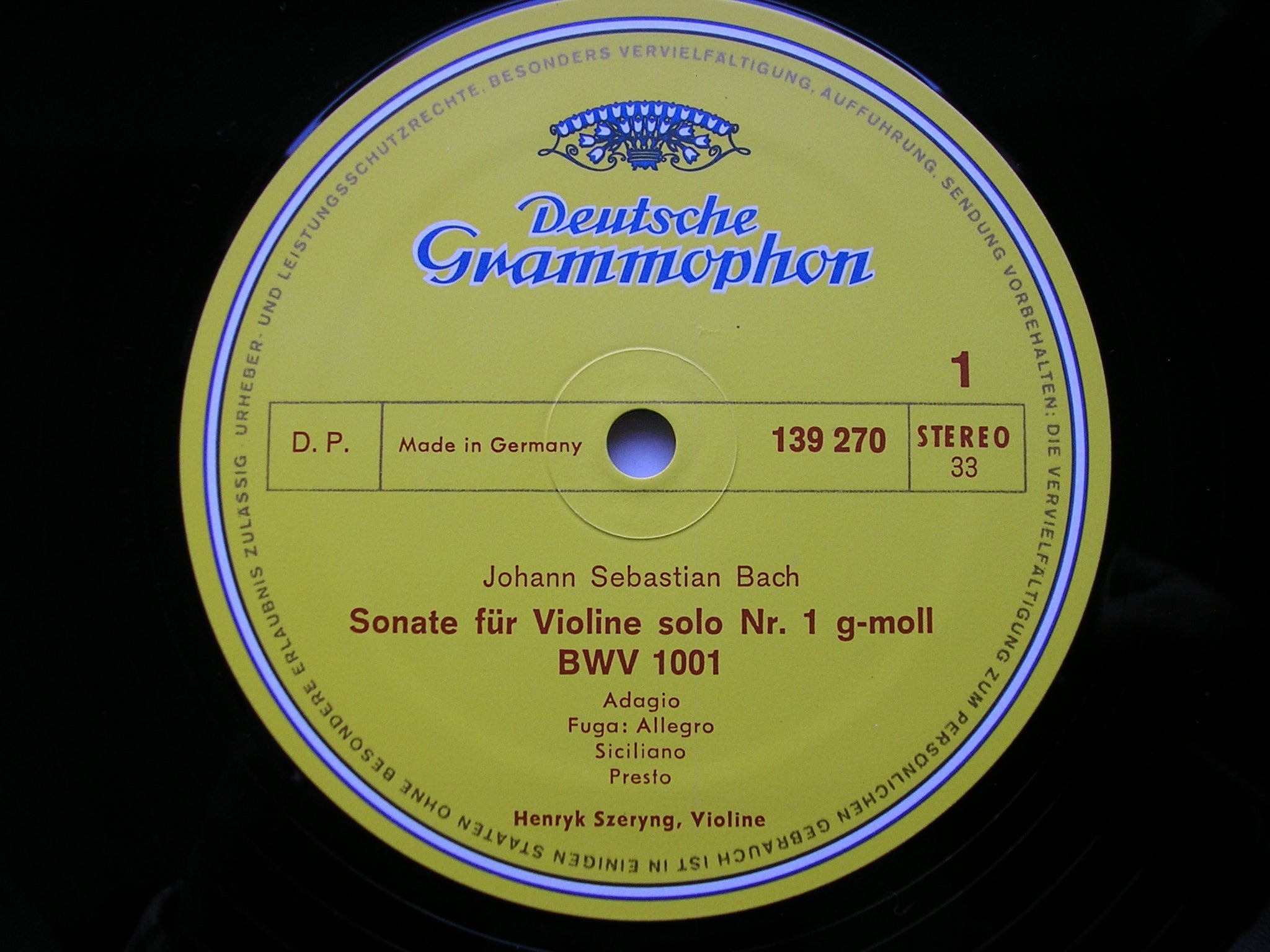 BACH: UNACCOMPANIED SONATAS & PARTITAS      HENRYK SZERYNG      3LP      2709 028