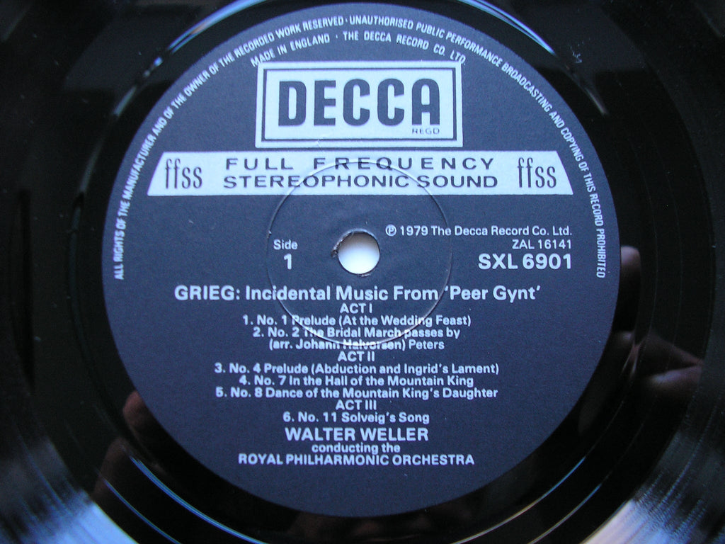 SXL 6901 GRIEG: PEER GYNT highlights WELLER / ROYAL PHILHARMONIC
