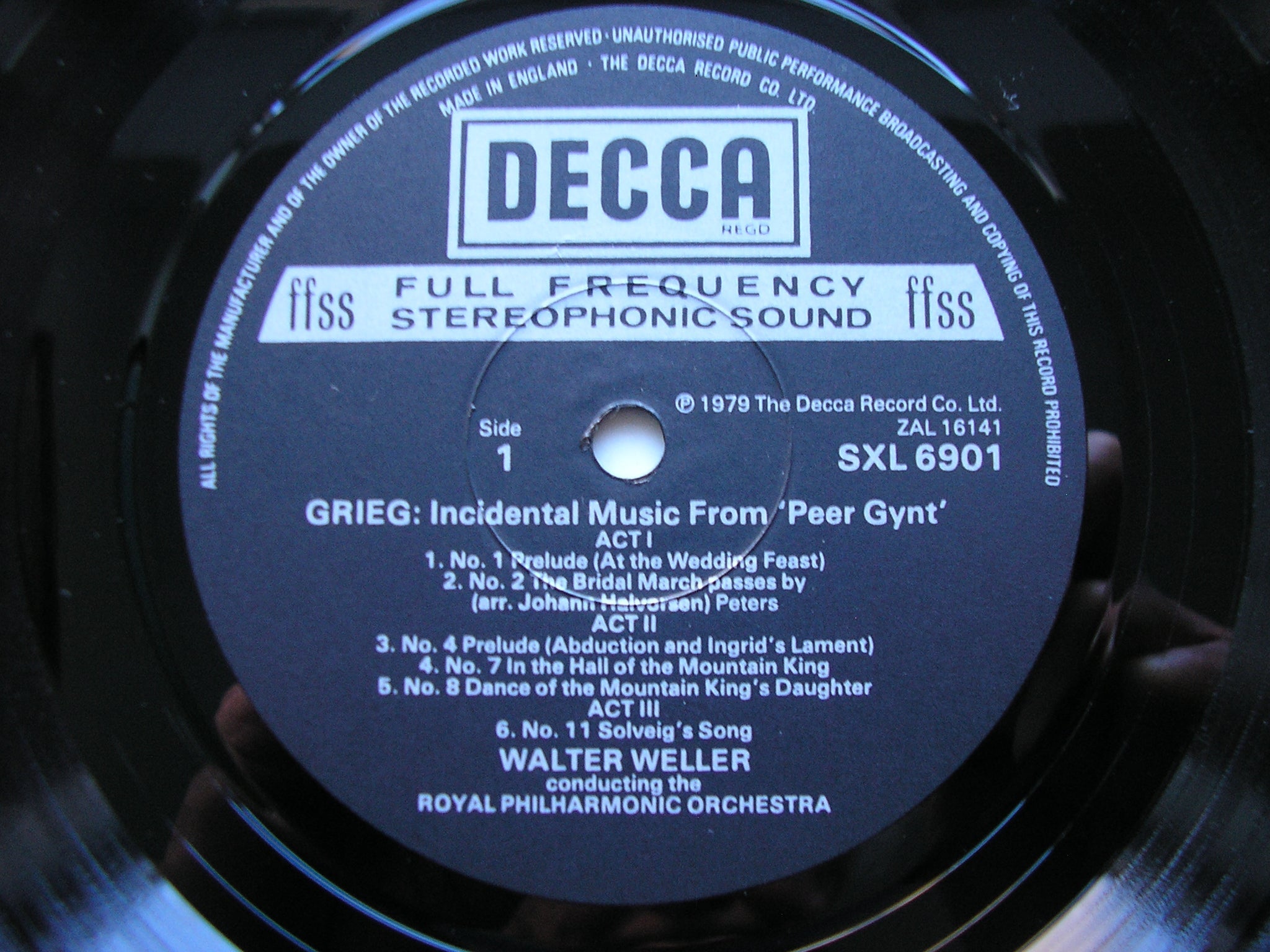 SXL 6901 GRIEG: PEER GYNT highlights WELLER / ROYAL PHILHARMONIC