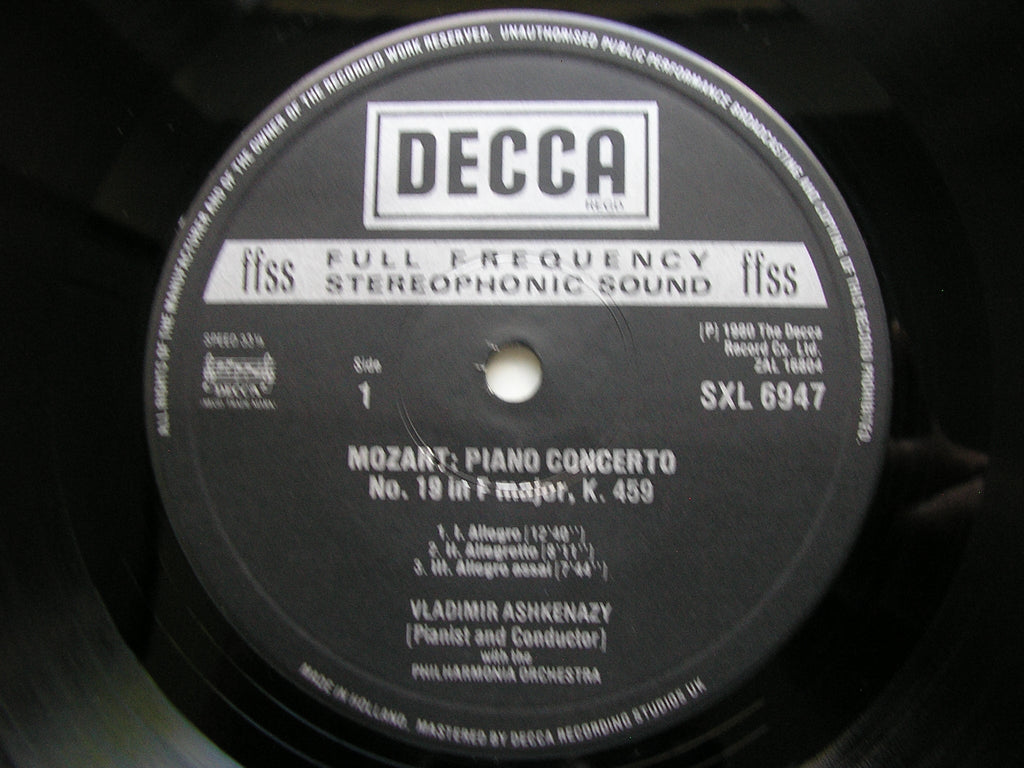 MOZART: THE PIANO CONCERTOS  VLADIMIR ASHKENAZY / PHILHARMONIA Decca  10 LP