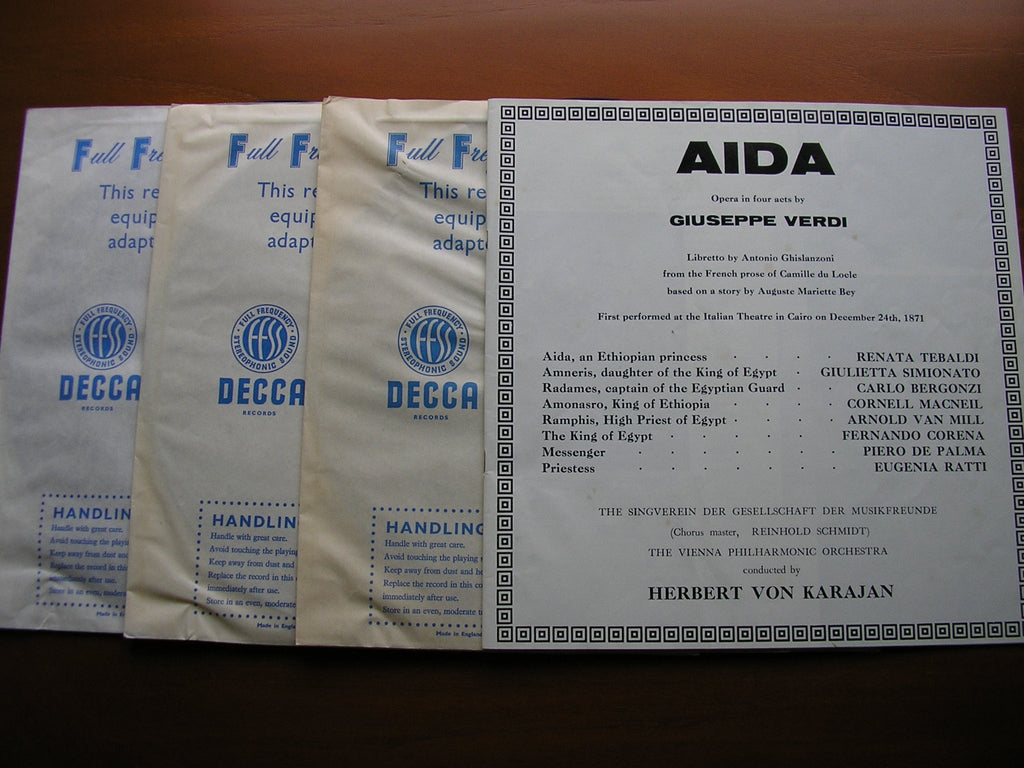 VERDI: AIDA TEBALDI / BERGONZI / MacNEIL / SIMIONATO / VIENNA PHILHARMONIC ORCHESTRA / KARAJAN     SXL 2167 - 9