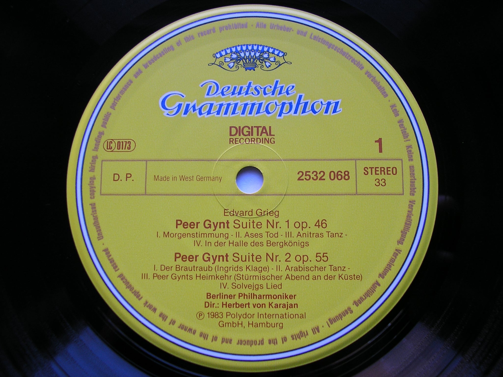 GRIEG: PEER GYNT Suites Nos. 1 & 2 / SIBELIUS: PELLEAS & MELISANDE    KARAJAN / BERLIN PHILHARMONIC    2532 068