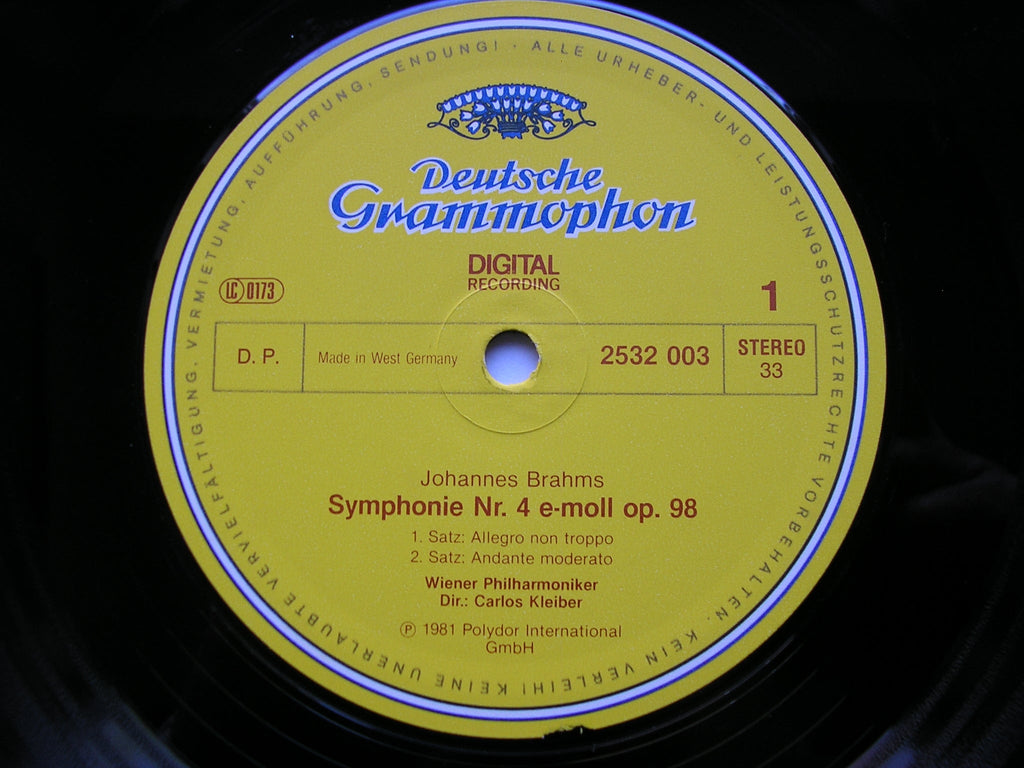 BRAHMS: SYMPHONY No. 4     KLEIBER / VIENNA PHILHARMONIC   2532 003