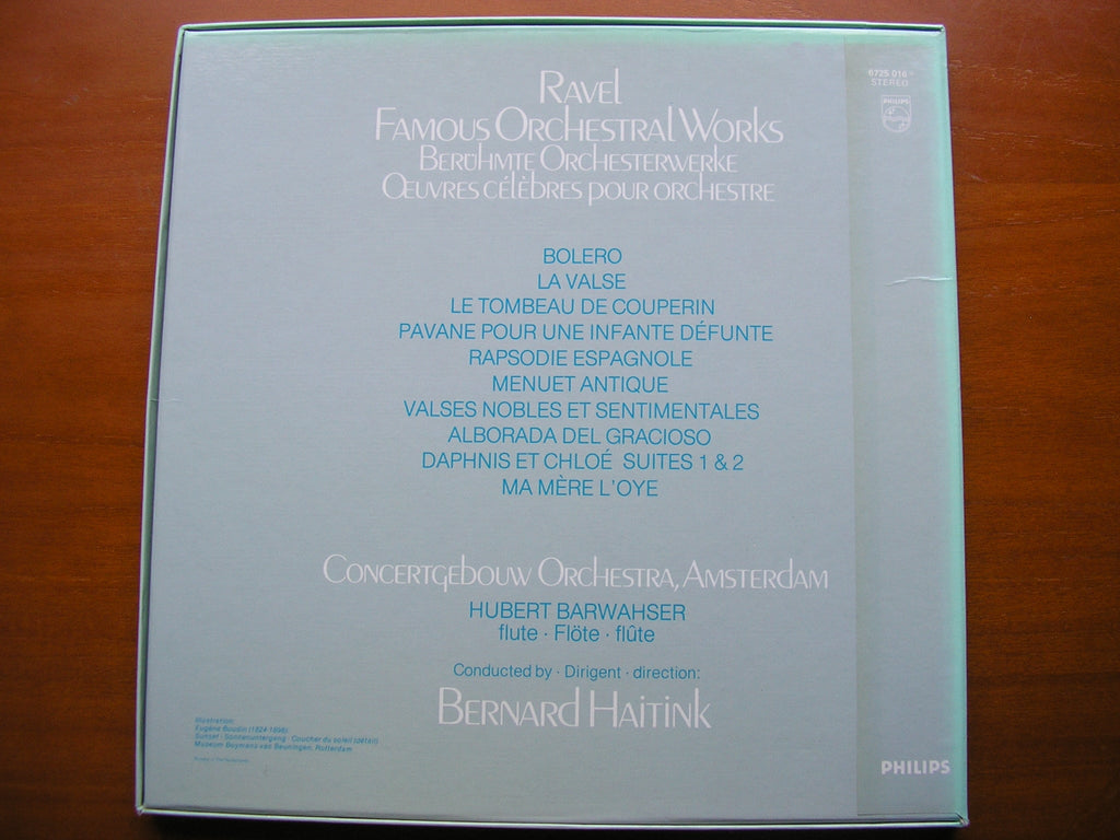 RAVEL: FAMOUS ORCHESTRAL WORKS       HAITINK / CONCERTGEBOUW ORCHESTRA     3LP      6725 016