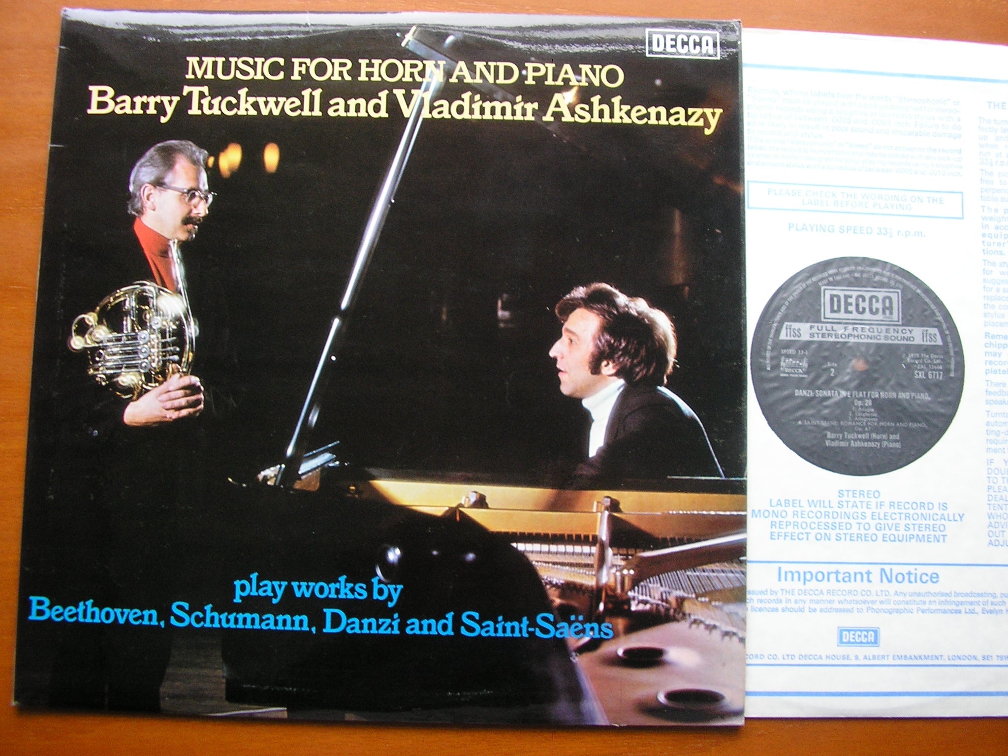 SXL 6717 MUSIC FOR HORN & PIANO VLADIMIR ASHKENAZY & BARRY TUCKWELL