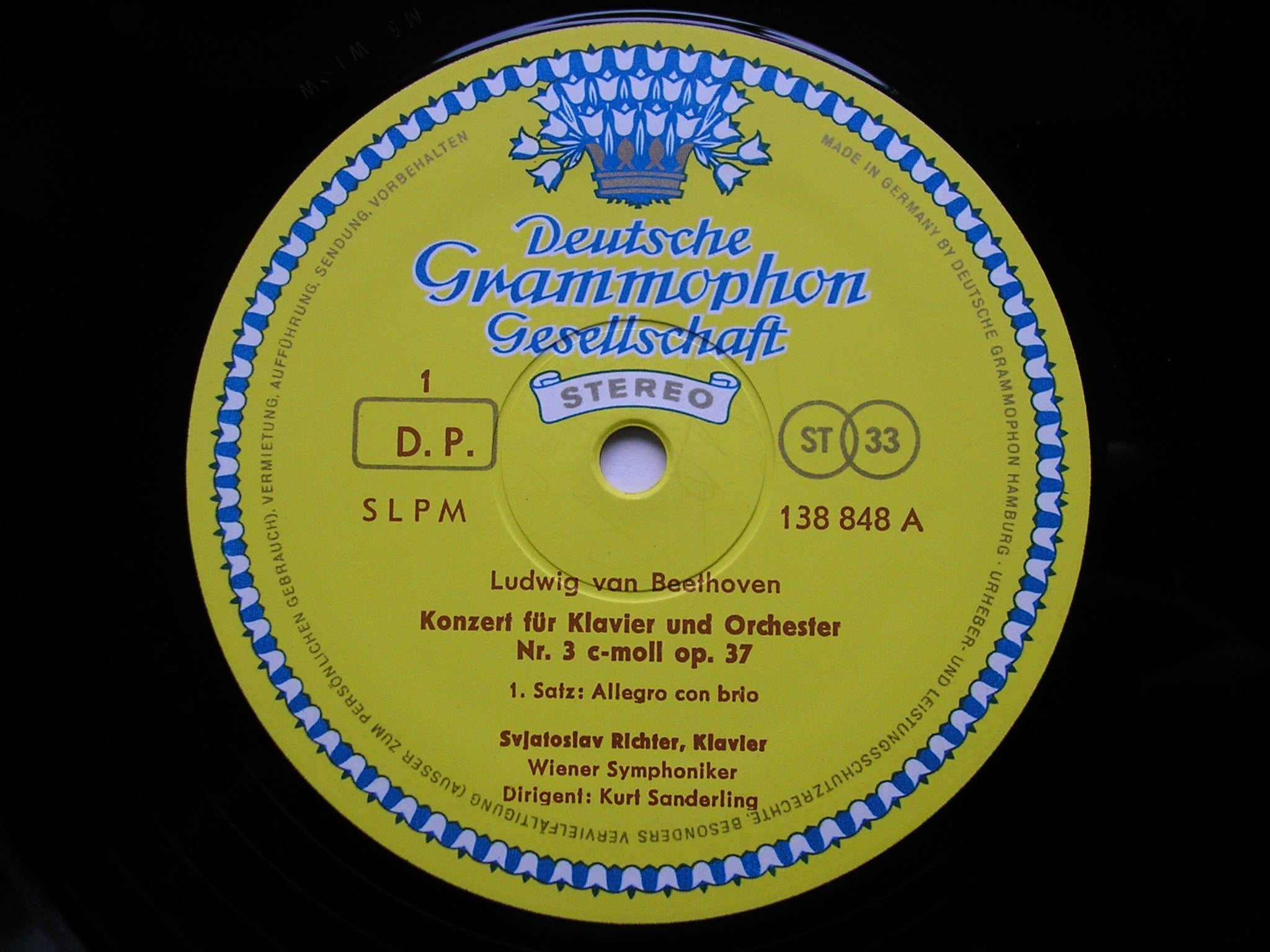 BEETHOVEN: PIANO CONCERTO No. 3 / RONDO in B     RICHTER / VIENNA SYMPHONY / SANDERLING   138 848