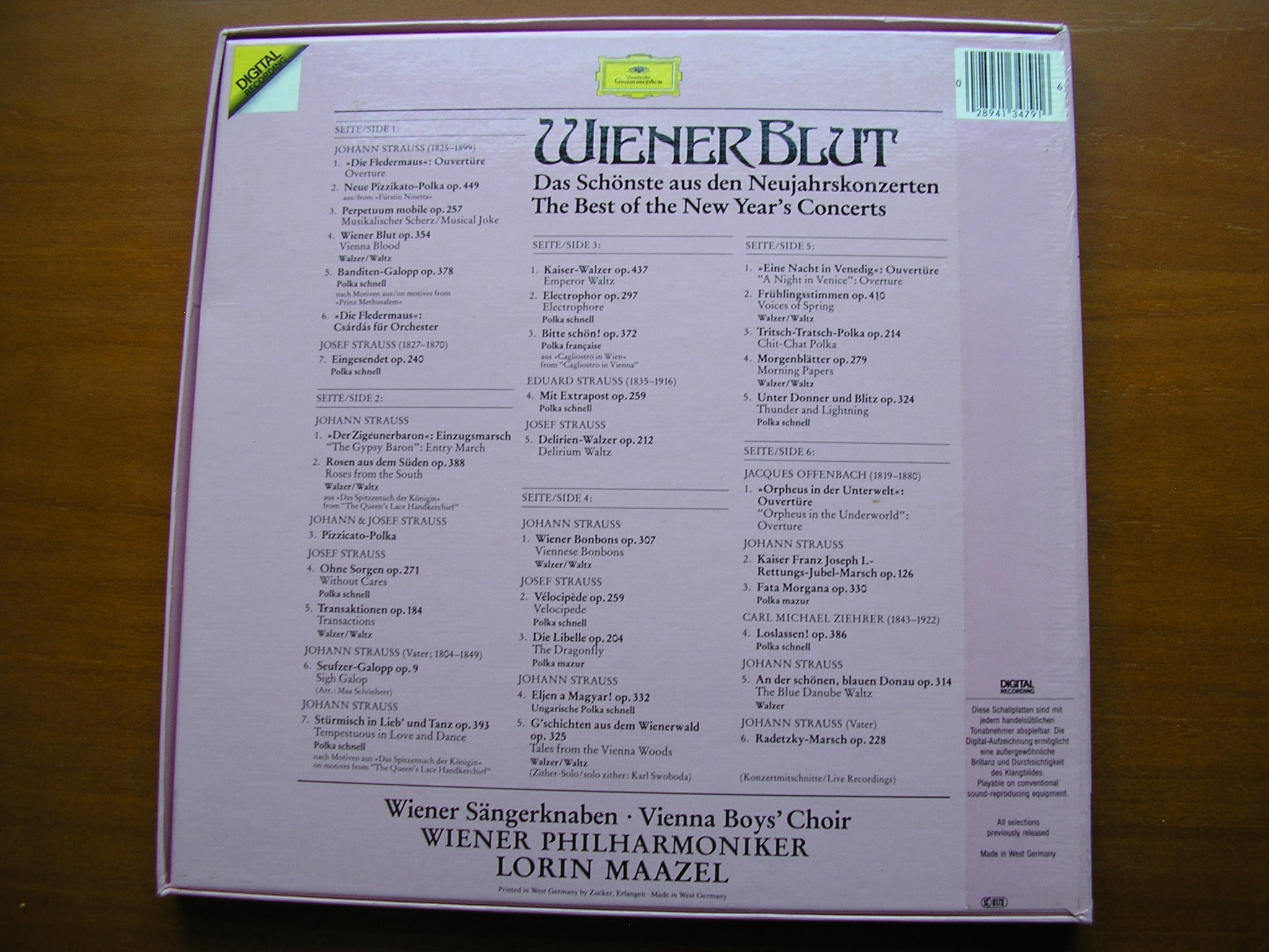 WIENER BLUT: NEW YEAR'S CONCERTS  1980 - 1983     LORIN MAAZEL / VIENNA PHILHARMONIC    3LP    413 479