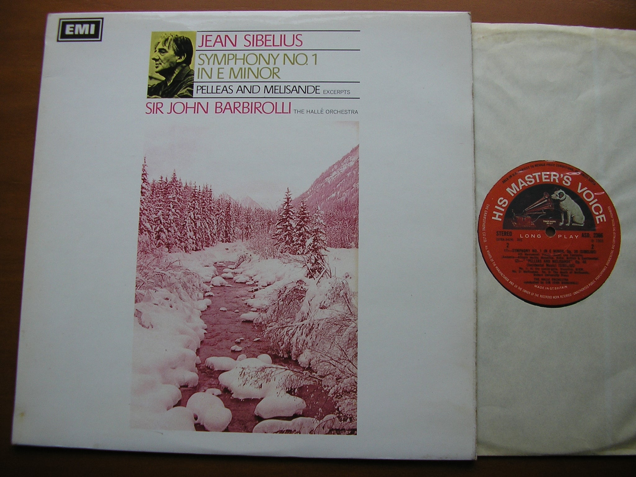 SIBELIUS: SYMPHONY No. 1 / PELLEAS & MELISANDE      BARBIROLLI / HALLE ORCHESTRA    ASD 2366