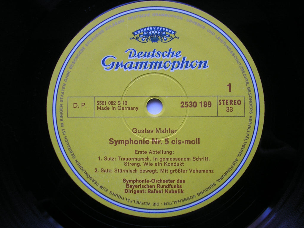 MAHLER: SYMPHONY No. 5 / LIEDER EINES FAHRENDEN GESELLEN   FISCHER-DIESKAU / BAVARIAN RADIO SYMPHONY / KUBELIK  2707 056