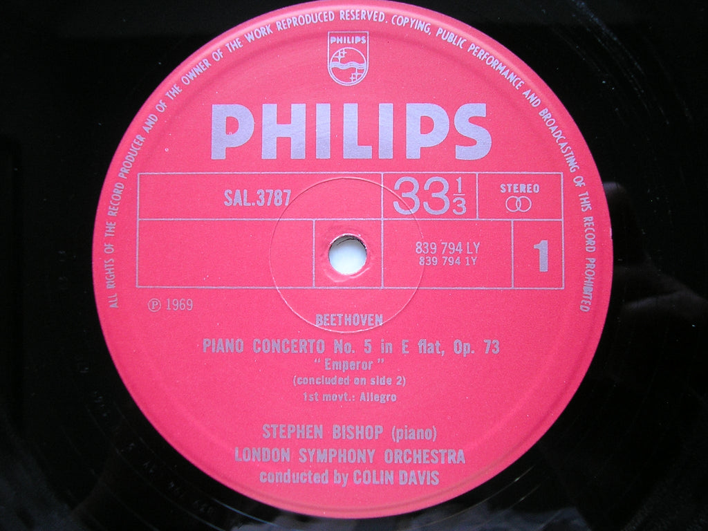 BEETHOVEN: PIANO CONCERTO No. 5 'Emperor'      BISHOP / LONDON SYMPHONY / DAVIS      SAL 3787