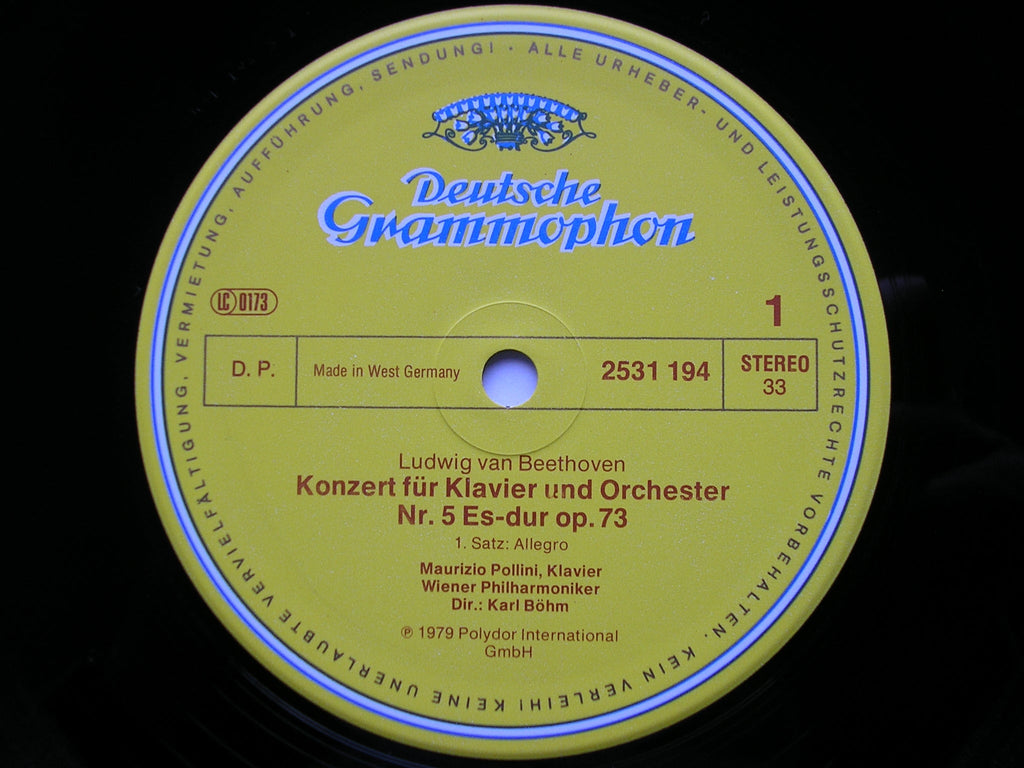 BEETHOVEN: PIANO CONCERTO No. 5  'Emperor'     POLLINI / VIENNA PHILHARMONIC / BOHM    2531 194