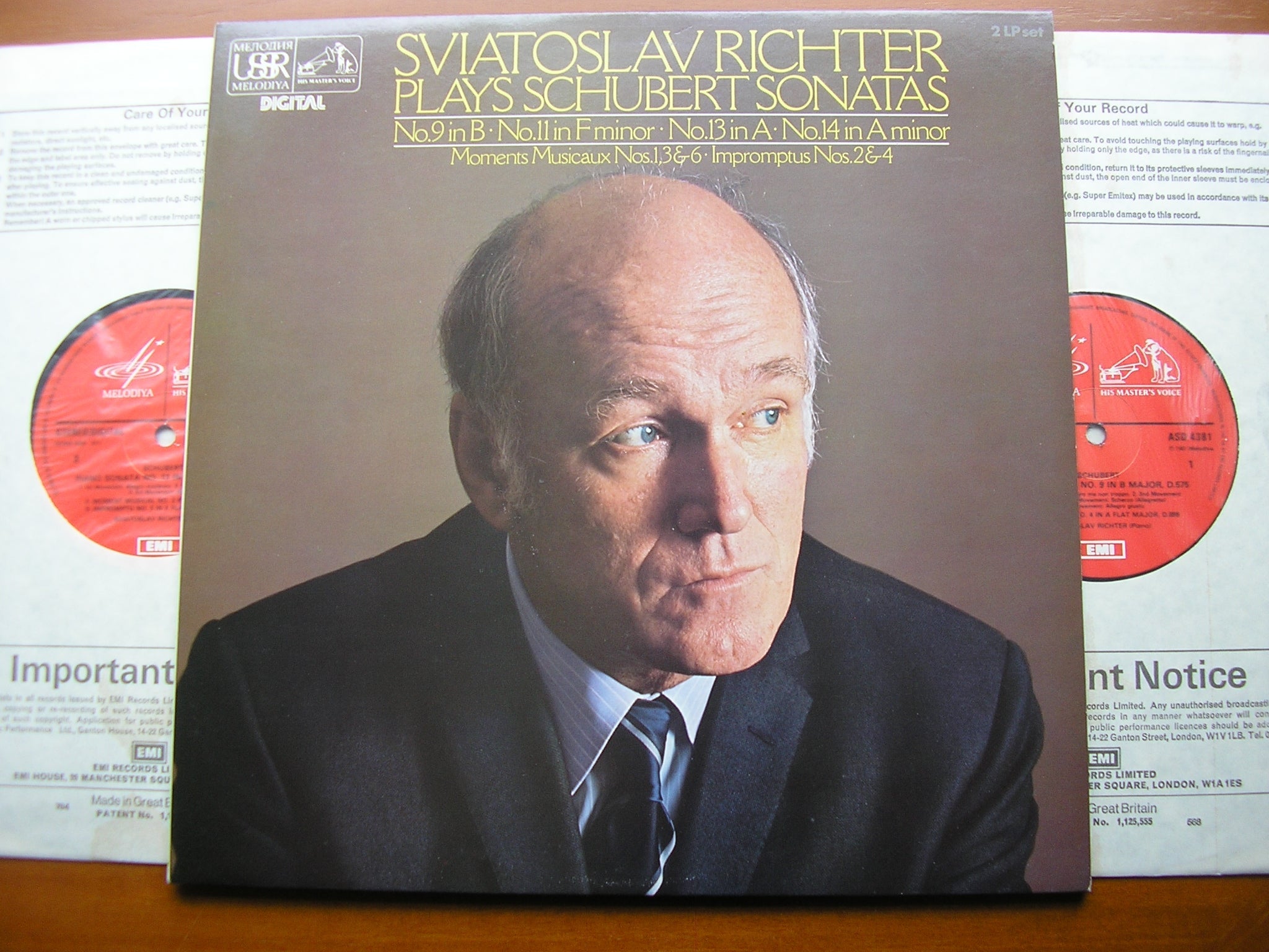 SCHUBERT: PIANO SONATAS Nos. 9 / 11 / 13 / 14 / TWO IMPROMPTUS / THREE MOMENTS MUSICAUX     SVIATOSLAV RICHTER     2LP      SLS 5289