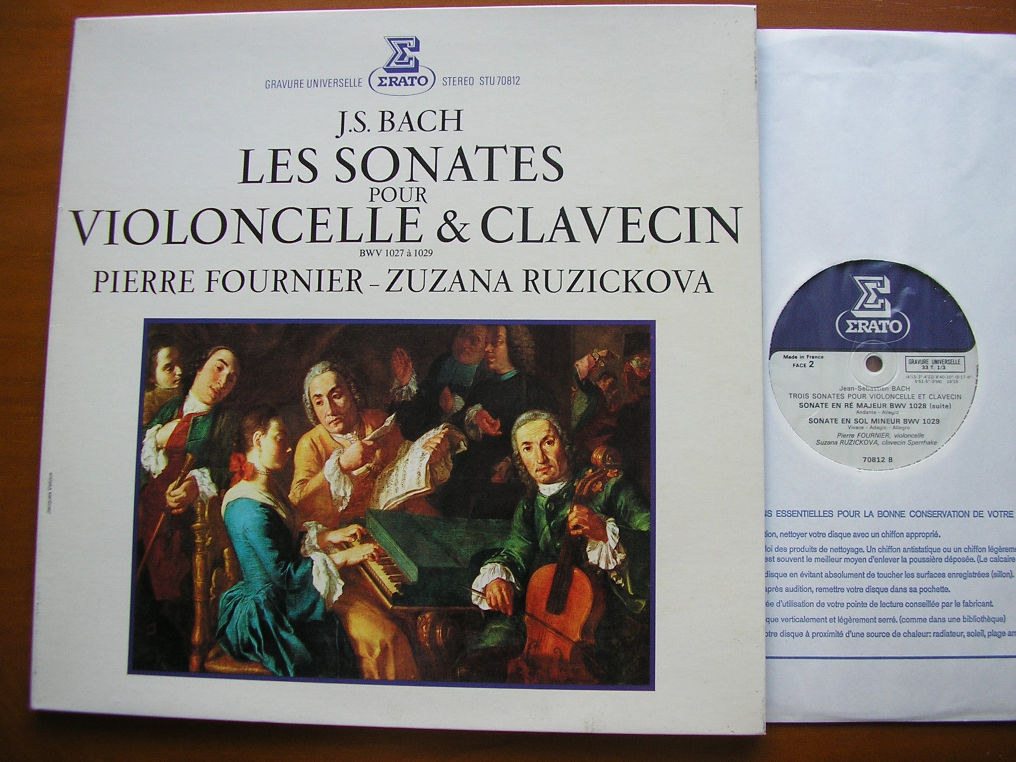 BACH: THREE SONATAS FOR CELLO & HARPSICHORD     FOURNIER / RUZICKOVA     STU 70812