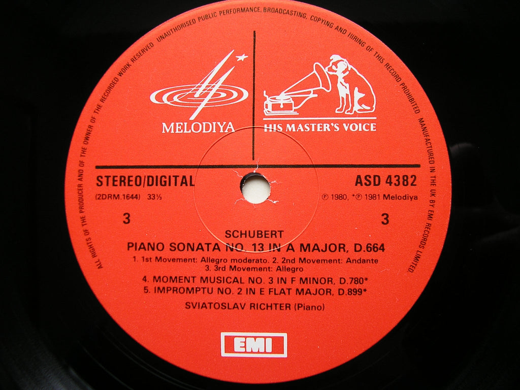 SCHUBERT: PIANO SONATAS Nos. 9 / 11 / 13 / 14 / TWO IMPROMPTUS / THREE MOMENTS MUSICAUX     SVIATOSLAV RICHTER     2LP      SLS 5289