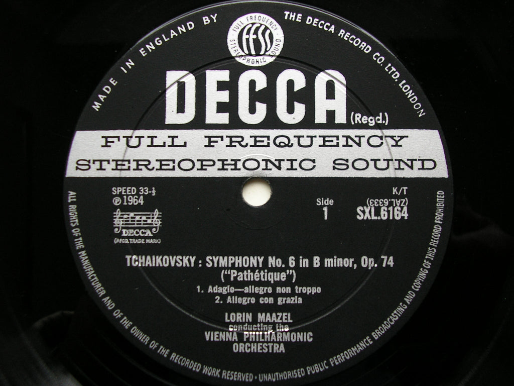 SXL 6164  TCHAIKOVSKY: SYMPHONY No. 6  'Pathetique'      MAAZEL / VIENNA PHILHARMONIC     ED2