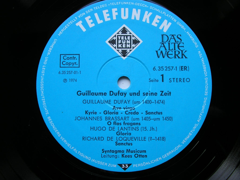 DUFAY & HIS TIMES: ANDRIEU / BINCHOIS / BRASSART / CESARIS / DUNSTABLE / GRENON / MORTON / SOLAGE       SYNTAGMA MUSICUM / OTTEN     2LP     6.35257