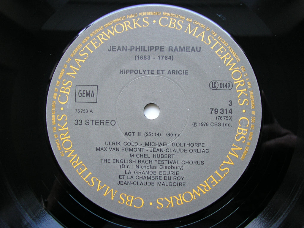 RAMEAU: HIPPOLYTE ET ARICIE  (1733)    SOLOISTS / LA GRANDE ECURIE ET LA CHAMBRE DU ROY / MALGOIRE   3LP    79314