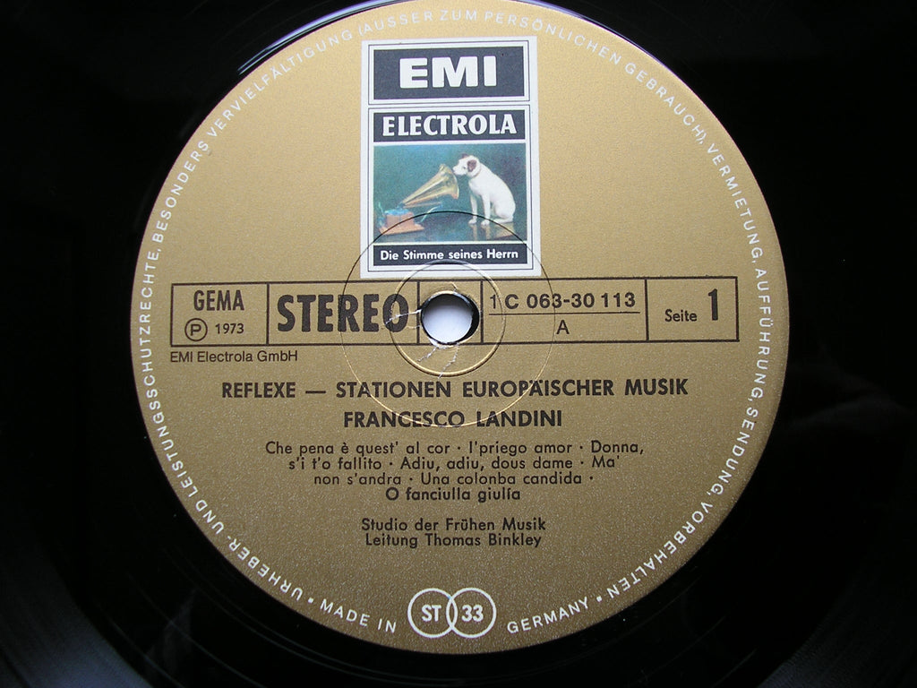 LANDINI: SONGS / INSTRUMENTAL PIECES      STUDIO OF EARLY MUSIC / BINKLEY     063-30113