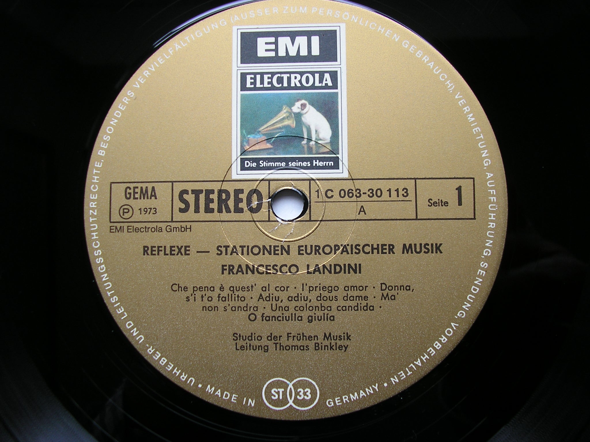 LANDINI: SONGS / INSTRUMENTAL PIECES      STUDIO OF EARLY MUSIC / BINKLEY     063-30113