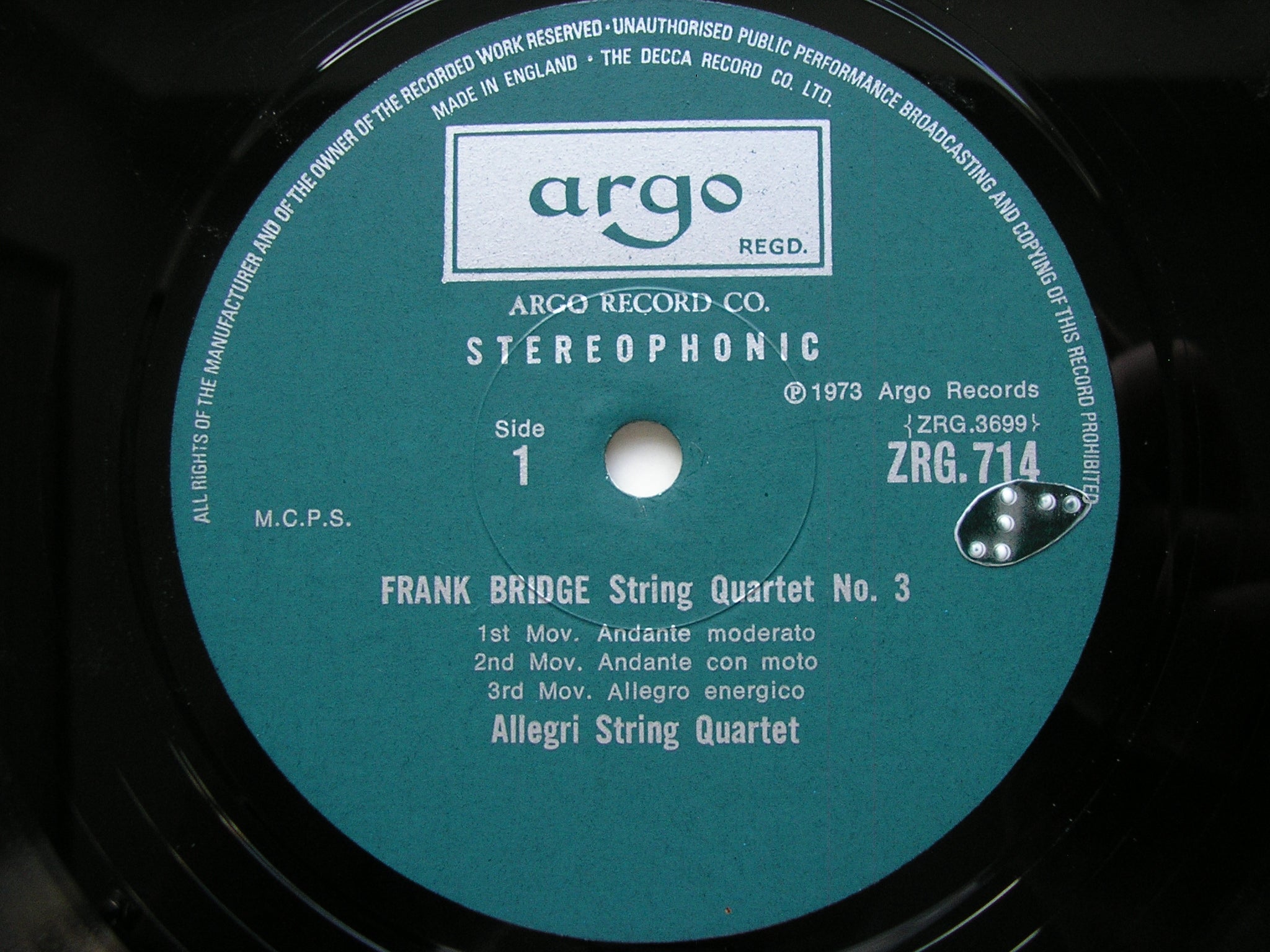 BRIDGE: STRING QUARTETS Nos. 3 & 4        ALLEGRI STRING QUARTET      ZRG 714