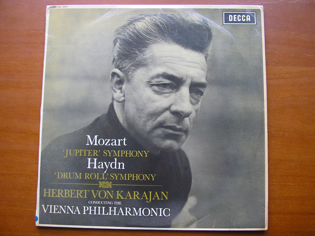 MOZART: SYMPHONY No. 41  'Jupiter'  /  HAYDN: SYMPHONY No. 103 'Drum Roll'      KARAJAN / VIENNA PHILHARMONIC      SXL 6067