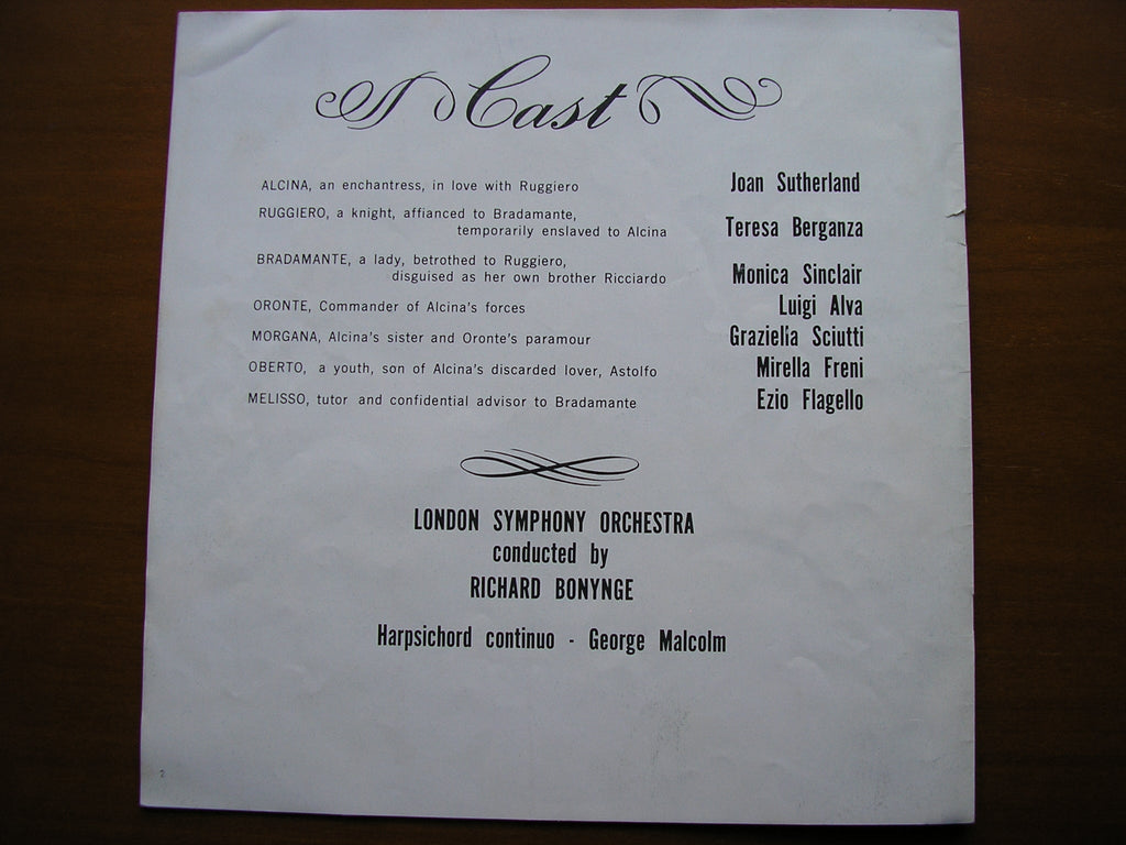 HANDEL: ALCINA (1735)    SOLOISTS / LONDON SYMPHONY / BONYNGE    3LP    SET 232 / 4