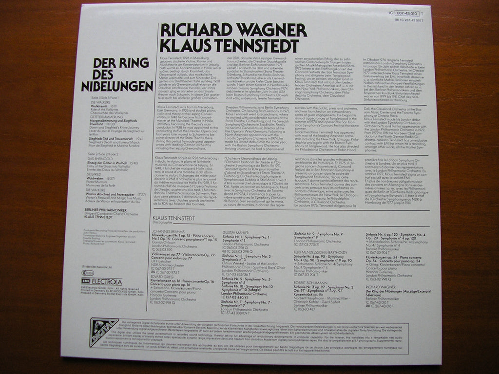 WAGNER: ORCHESTRAL MUSIC from 'The Ring'    TENNSTEDT / BERLIN PHILHARMONIC    1C 067 43010