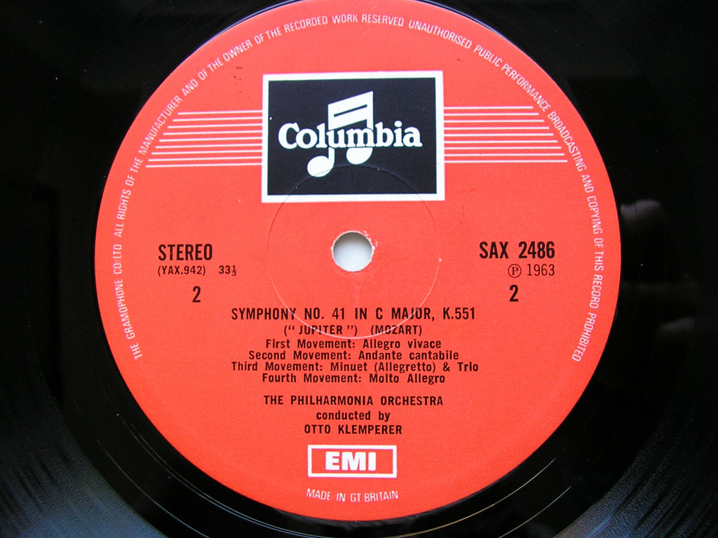 MOZART: SYMPHONIES  Nos.  40  &  41  'Jupiter'        KLEMPERER / PHILHARMONIA     SAX 2486