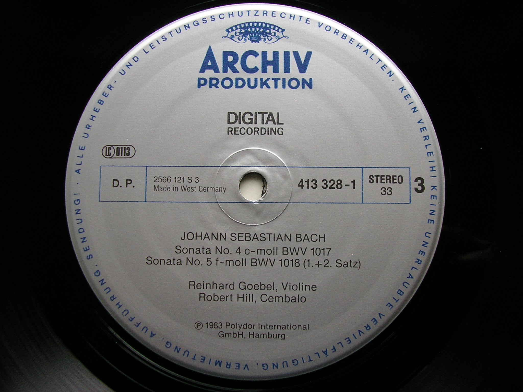 BACH: SONATAS FOR VIOLIN & HARPSICHORD    GOEBEL / MUSICA ANTIQUA KOLN   413 326