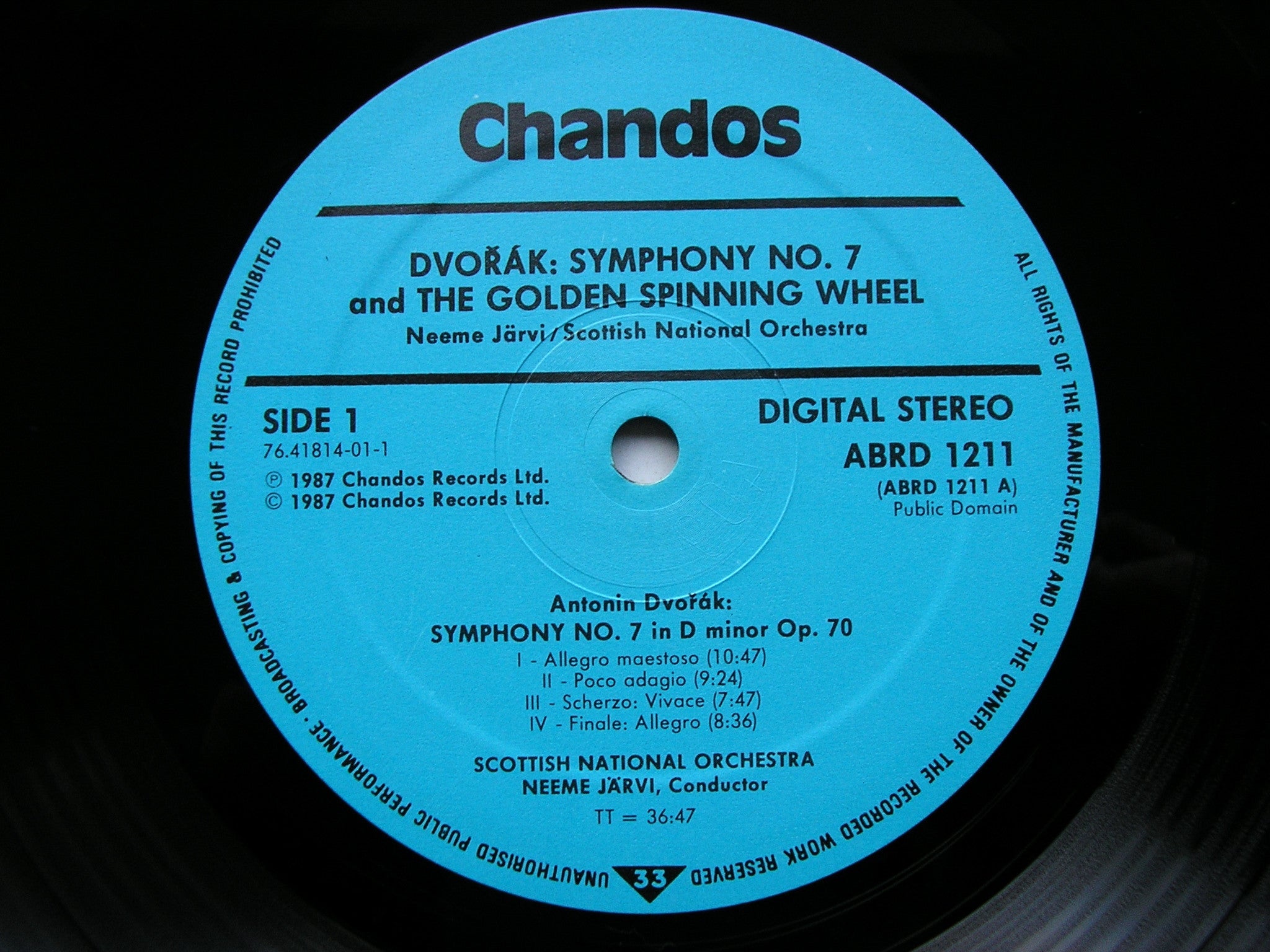 DVORAK: THE NINE SYMPHONIES   JAARVI / SCOTTISH NATIONAL ORCHESTRA   9 LP SET