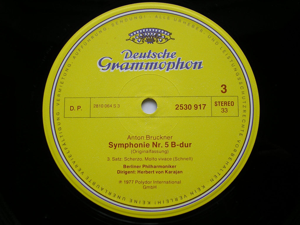 BRUCKNER: SYMPHONY No. 5      KARAJAN / BERLIN PHILHARMONIC    2LP     2707 101
