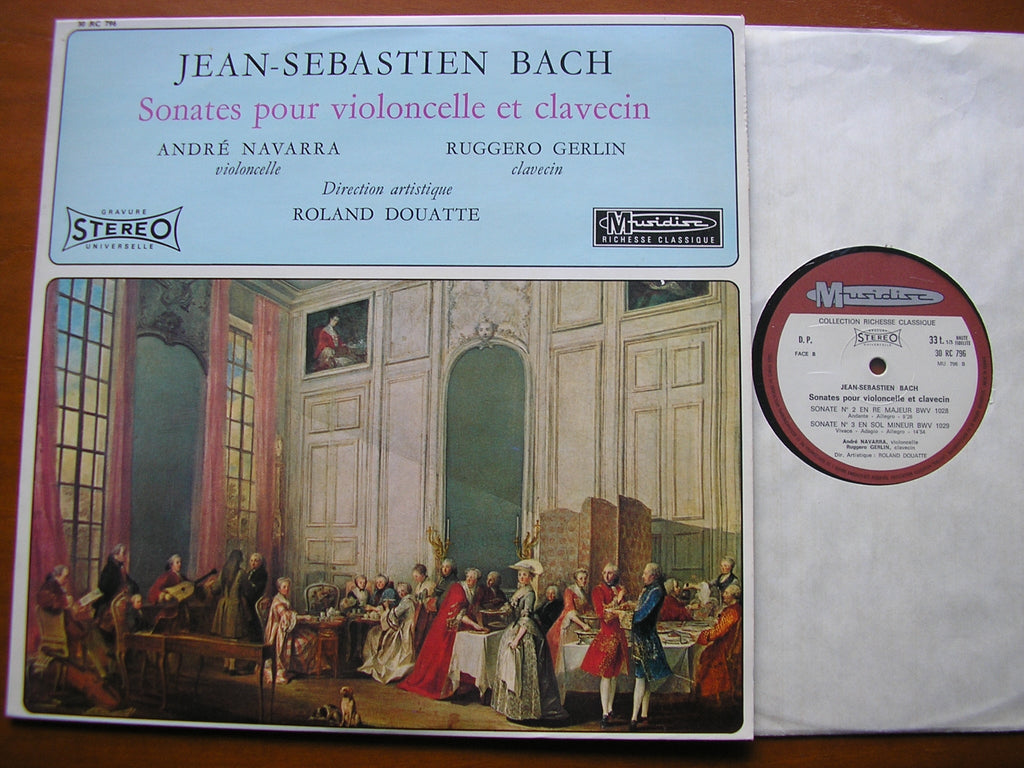 BACH: THREE SONATAS FOR CELLO & HARPSICHORD BWV 1027 - 1029     NAVARRA / GERLIN    30 RC 796