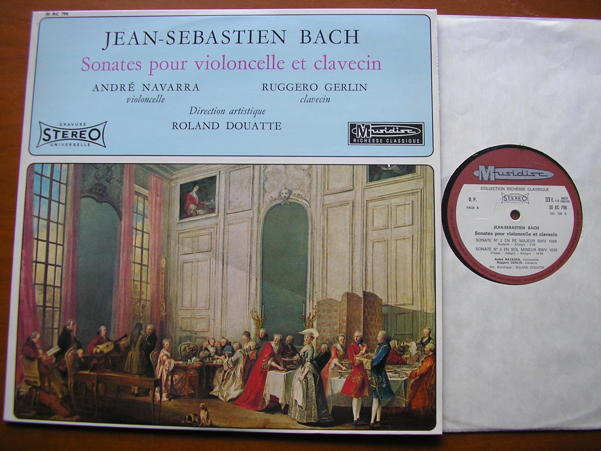 BACH: THREE SONATAS FOR CELLO & HARPSICHORD BWV 1027 - 1029     NAVARRA / GERLIN    30 RC 796