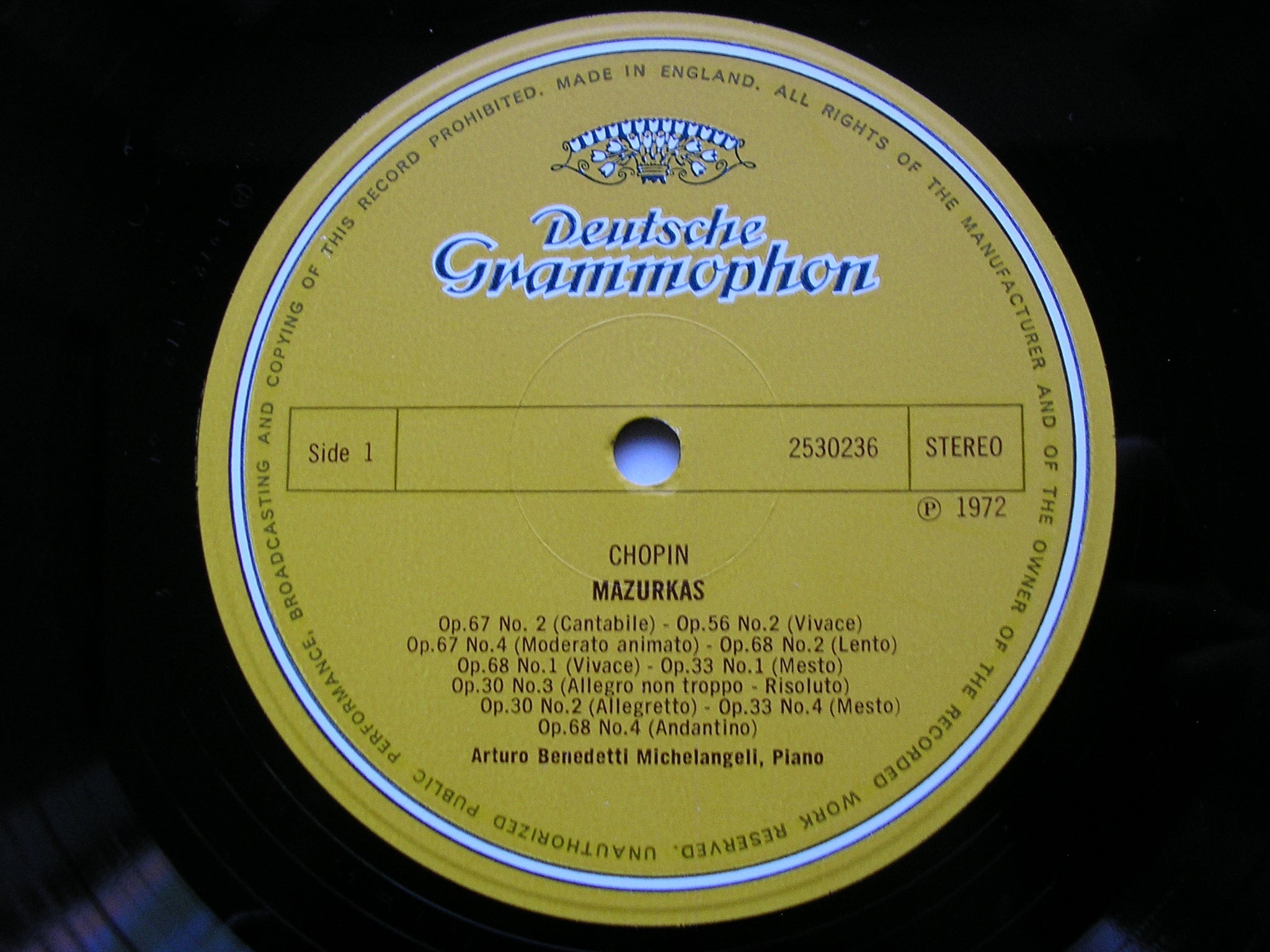 CHOPIN: 10 MAZURKAS / PRELUDE Op.45 / BALLADE Op. 23 / SCHERZO Op. 31      MICHELANGELI      2530 236