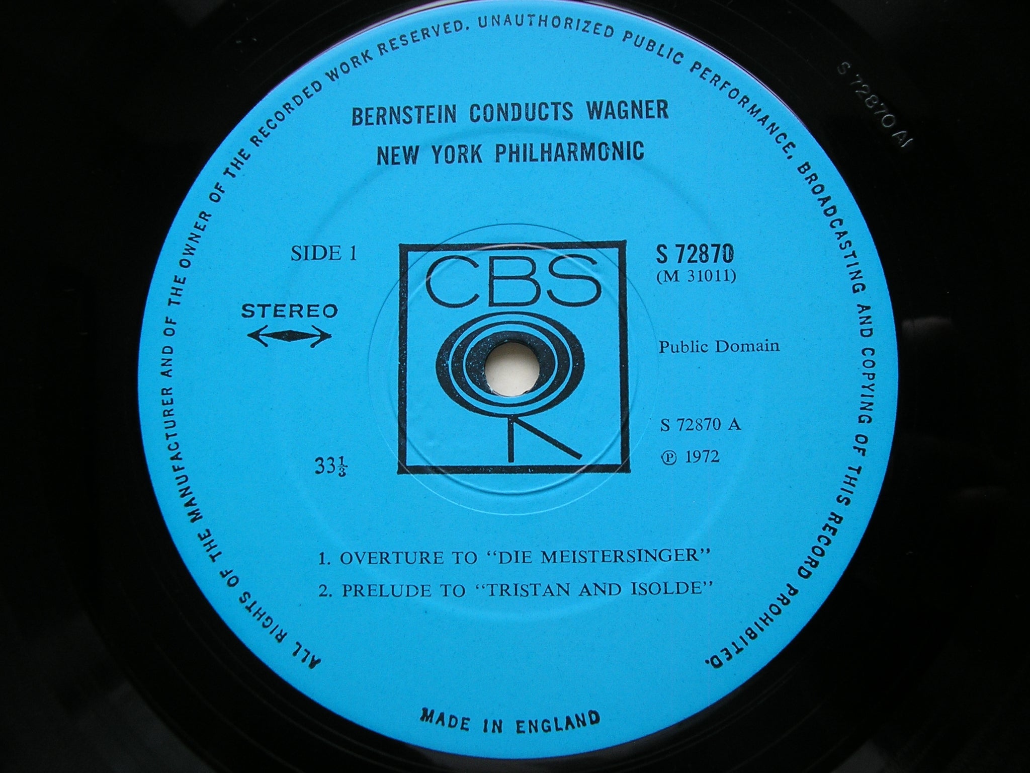 WAGNER: ORCHESTRAL MUSIC      BERNSTEIN / NEW YORK PHILHARMONIC     72870