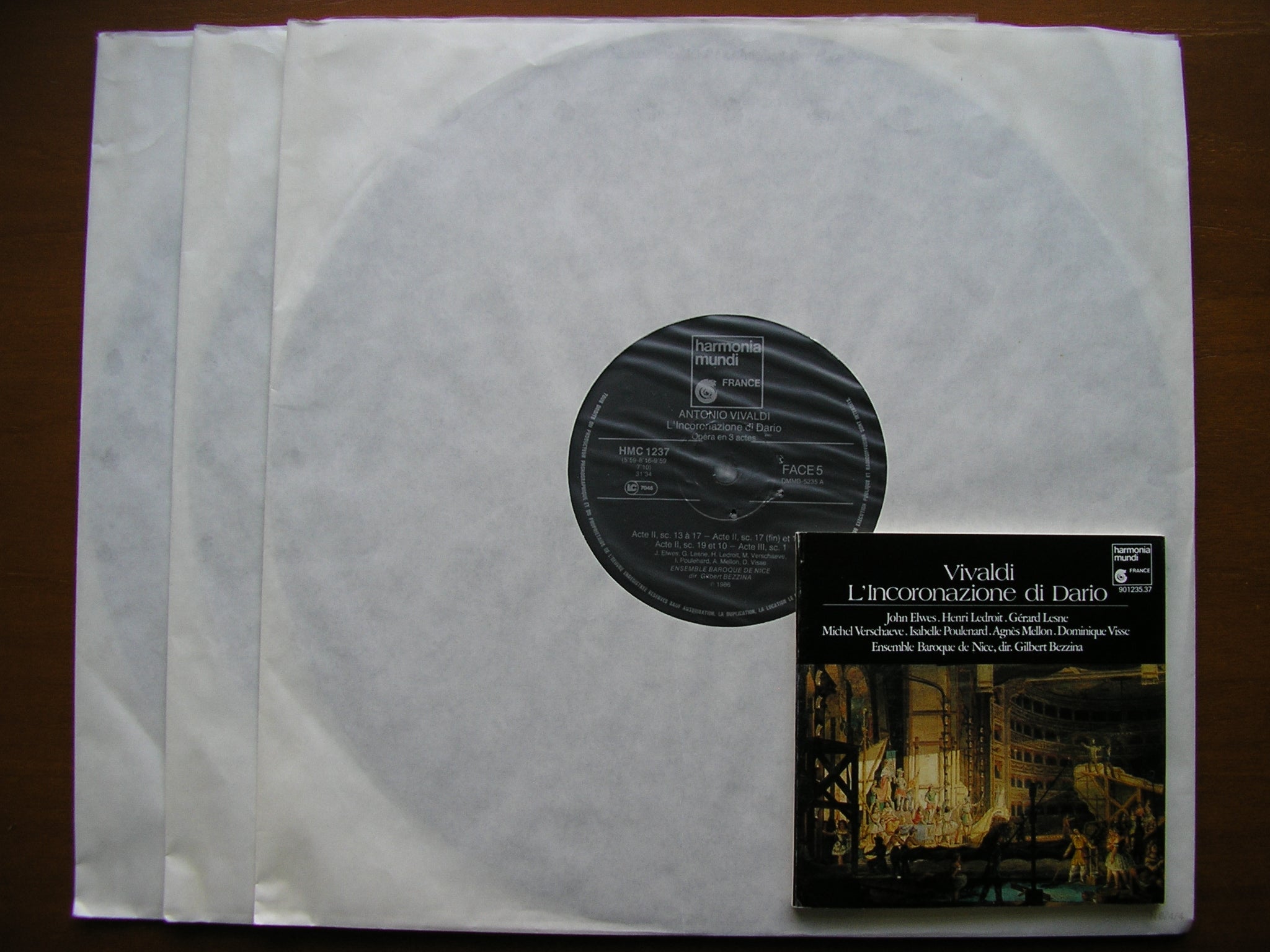 VIVALDI: L'INCORONAZIONE DI DARIO  (1717)    SOLOISTS / ENSEMBLE BAROQUE DE NICE / BEZZINA      3LP      HMC 1235-37