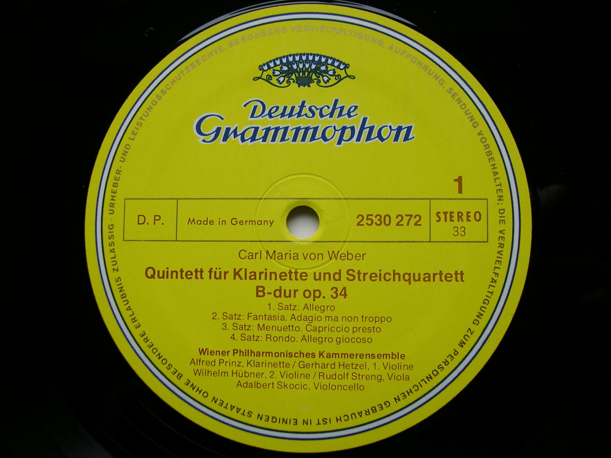 WEBER & HINDEMITH: CLARINET QUINTETS   PRINZ / VIENNA PHILHARMONIC CHAMBER ENSEMBLE   2530 272