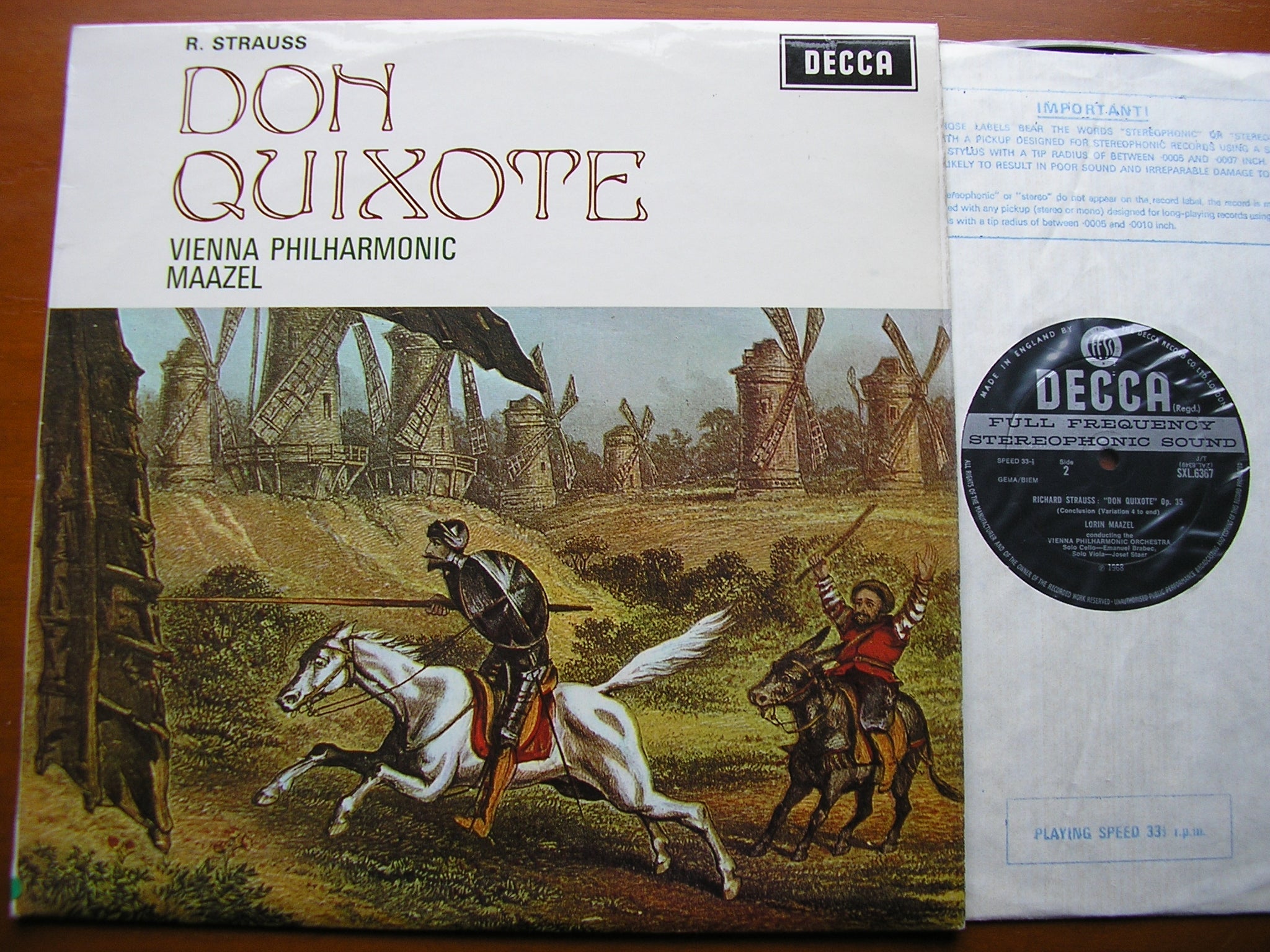 SXL 6367 STRAUSS: DON QUIXOTE MAAZEL / VIENNA PHILHARMONIC