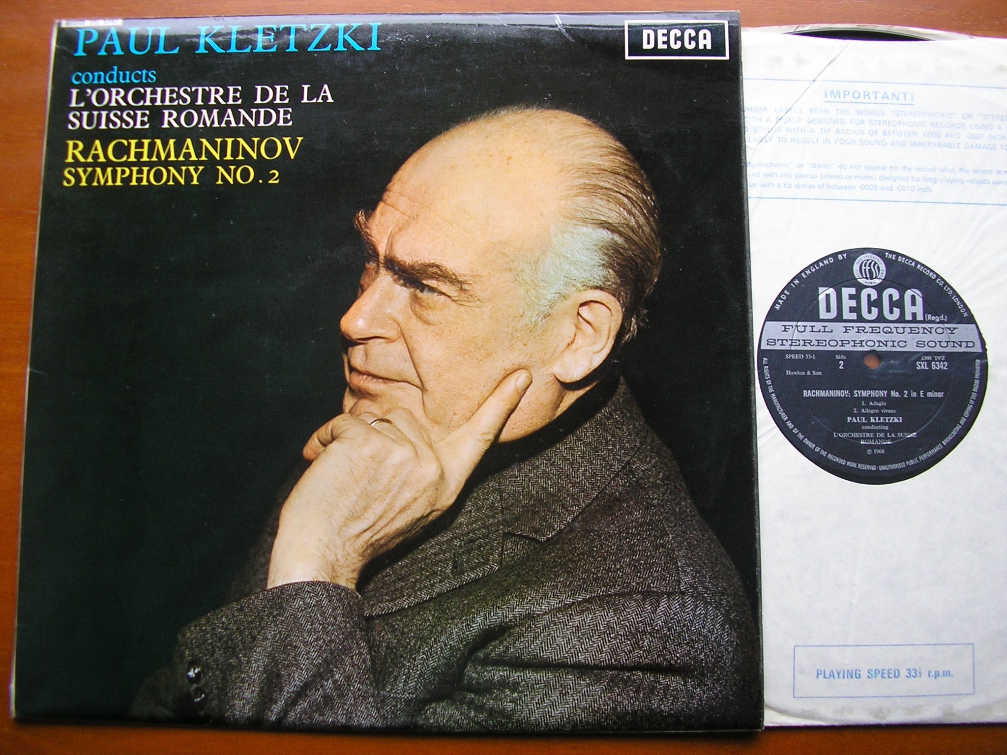 SXL 6342 RACHMANINOV: SYMPHONY No. 2 KLETZKI / SUISSE ROMANDE ORCHESTRA