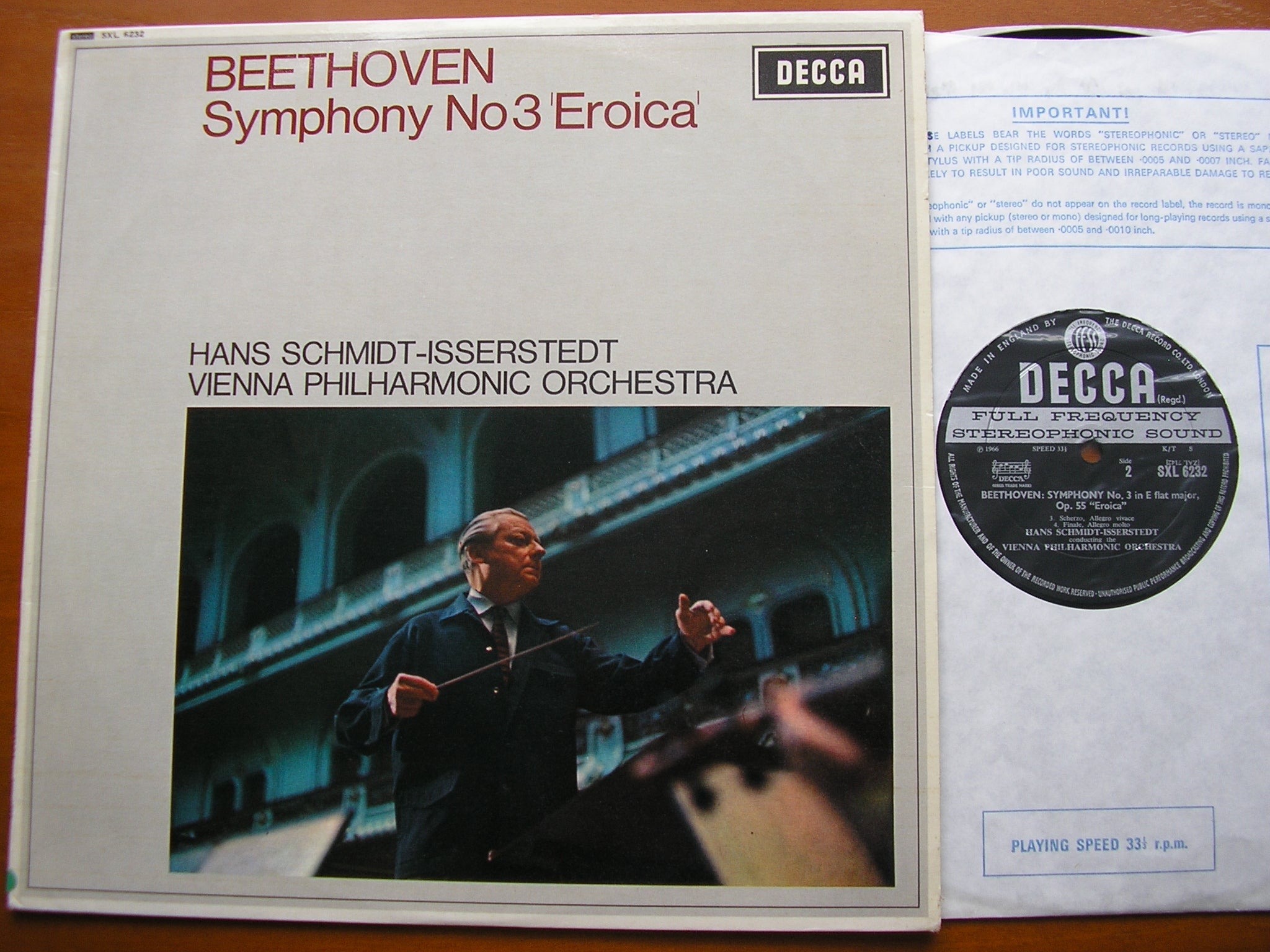 SXL 6232 BEETHOVEN: SYMPHONY No. 3 'Eroica' SCHMIDT-ISSERSTEDT / VIENNA PHILHARMONIC