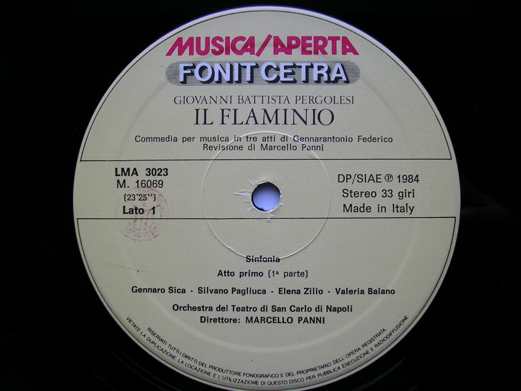 PERGOLESI: IL FLAMINIO  (1735)     SOLOISTS / SAN CARLO OPERA NAPLES / PANNI      3LP     LMA 3023