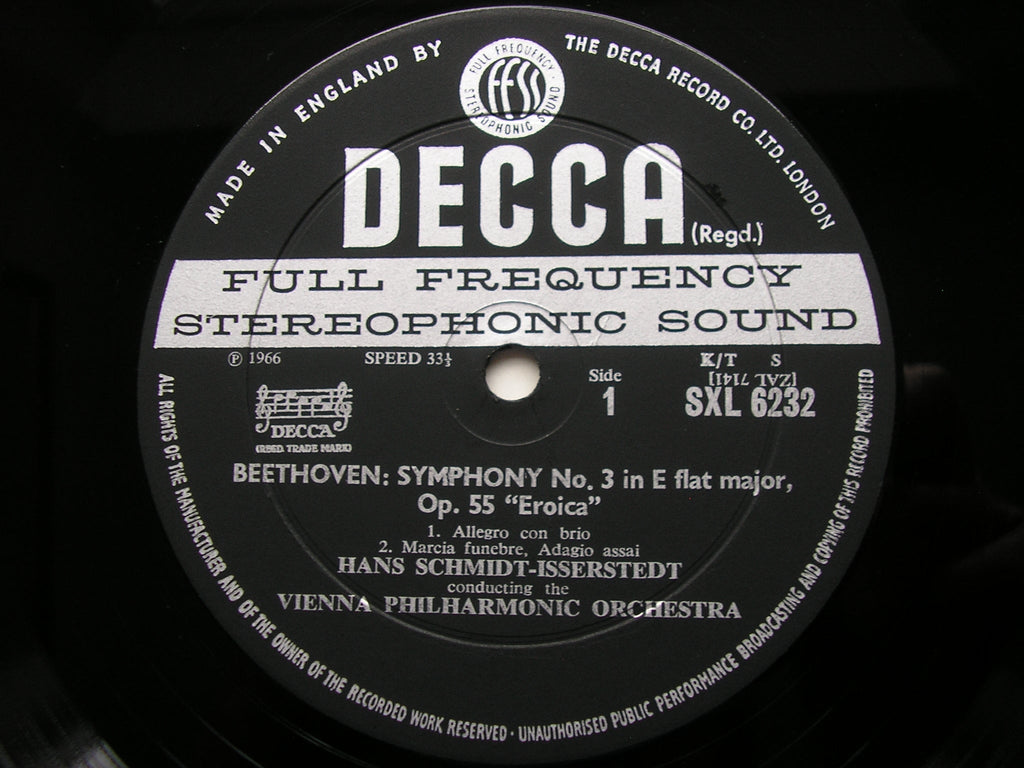 SXL 6232 BEETHOVEN: SYMPHONY No. 3 'Eroica' SCHMIDT-ISSERSTEDT / VIENNA PHILHARMONIC