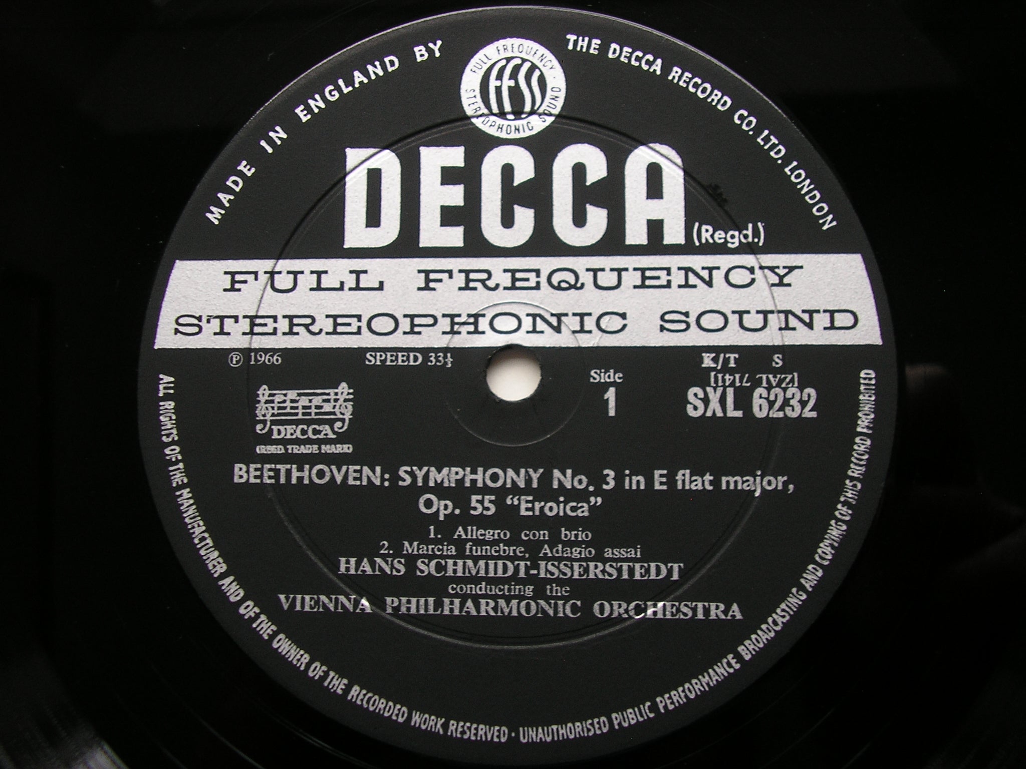 SXL 6232 BEETHOVEN: SYMPHONY No. 3 'Eroica' SCHMIDT-ISSERSTEDT / VIENNA PHILHARMONIC
