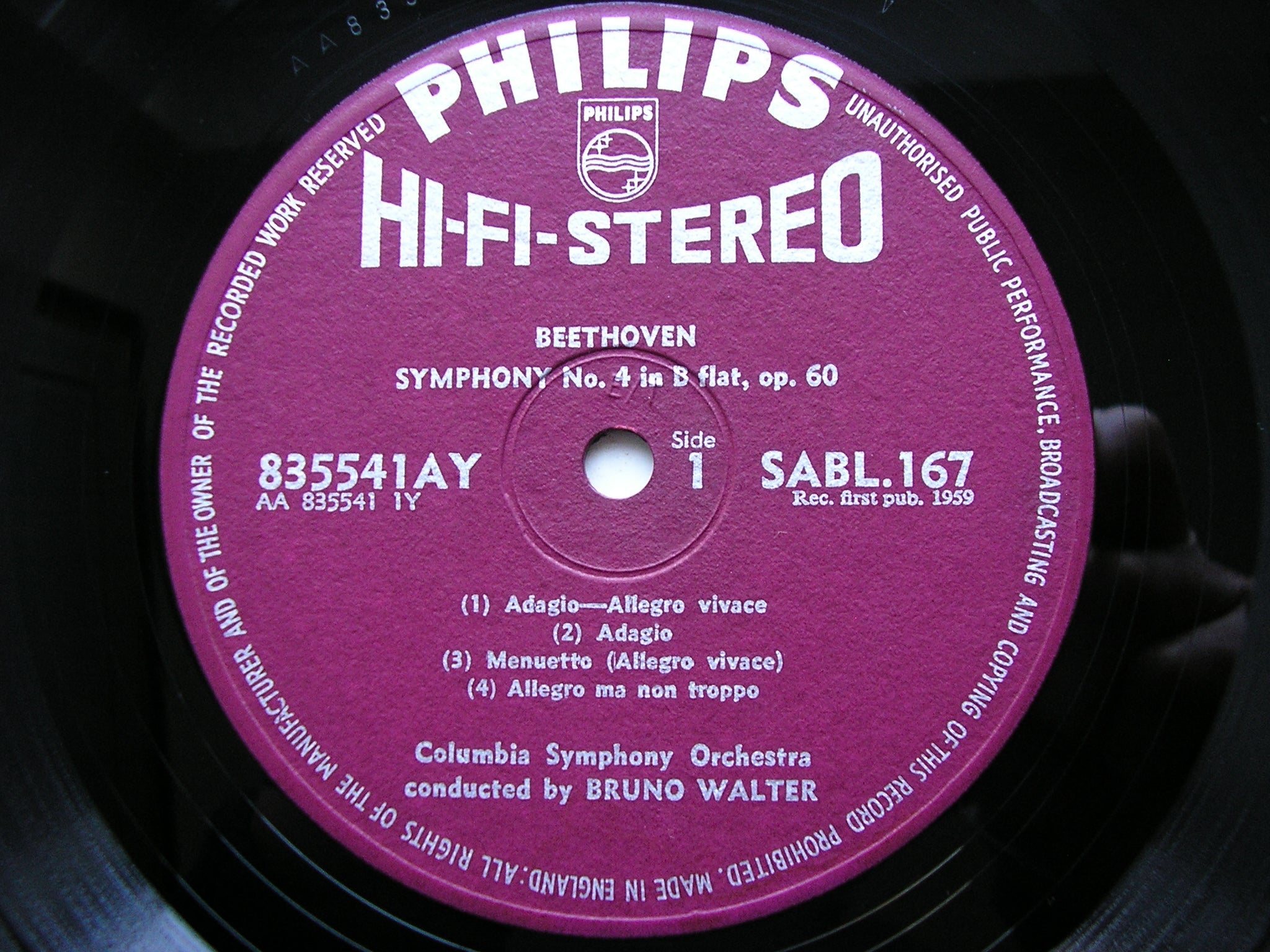 BEETHOVEN: THE NINE SYMPHONIES   BRUNO WALTER / COLUMBIA SYMPHONY   7LP SABL